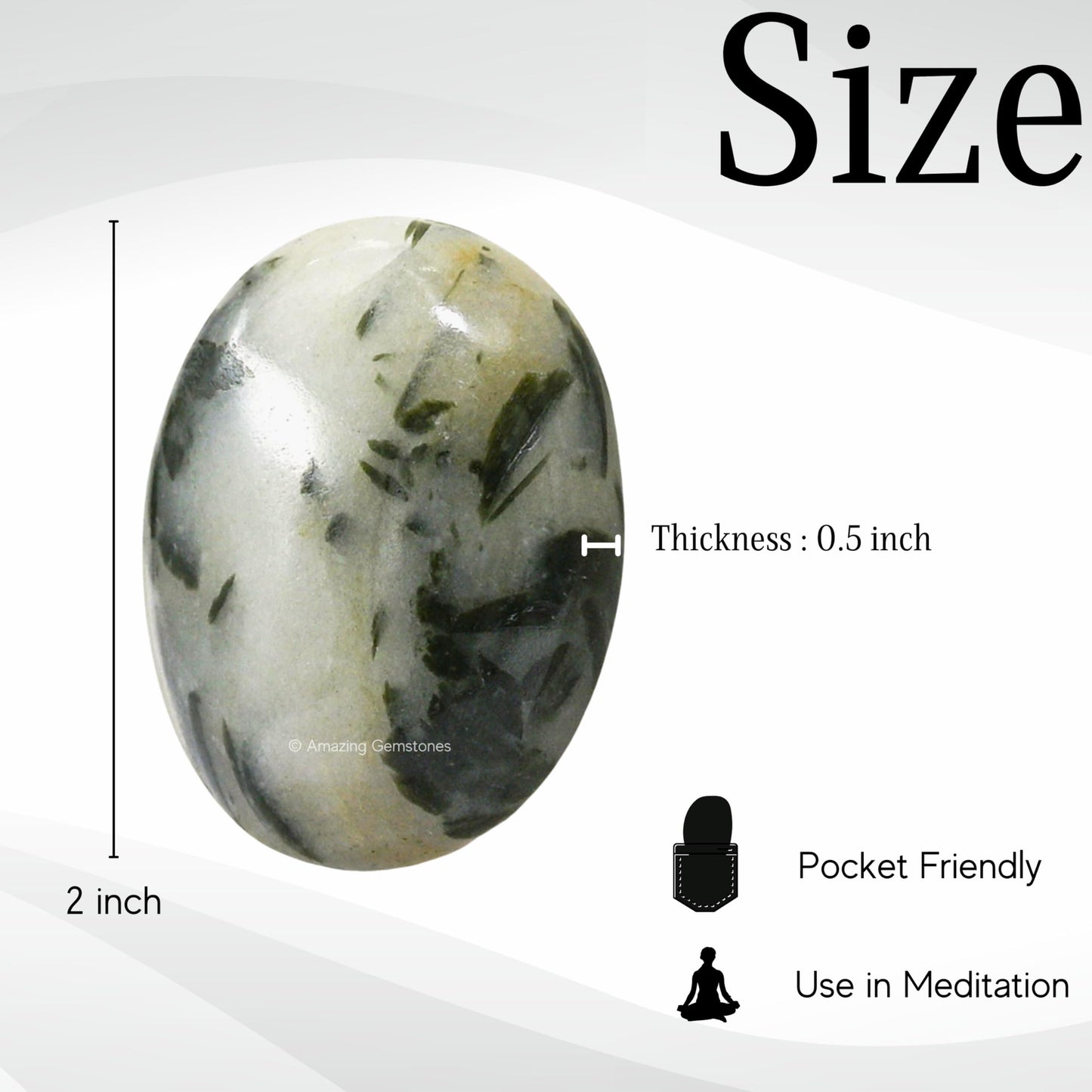 Amazing Gemstone Green Tourmaline in Quartz Crystals and Healing Stones - Large Palm Stone Crystals Piedra - Crystal for Good Luck,Positivity,Meditation - Unique Stocking Stuffers and Birthday Gifts