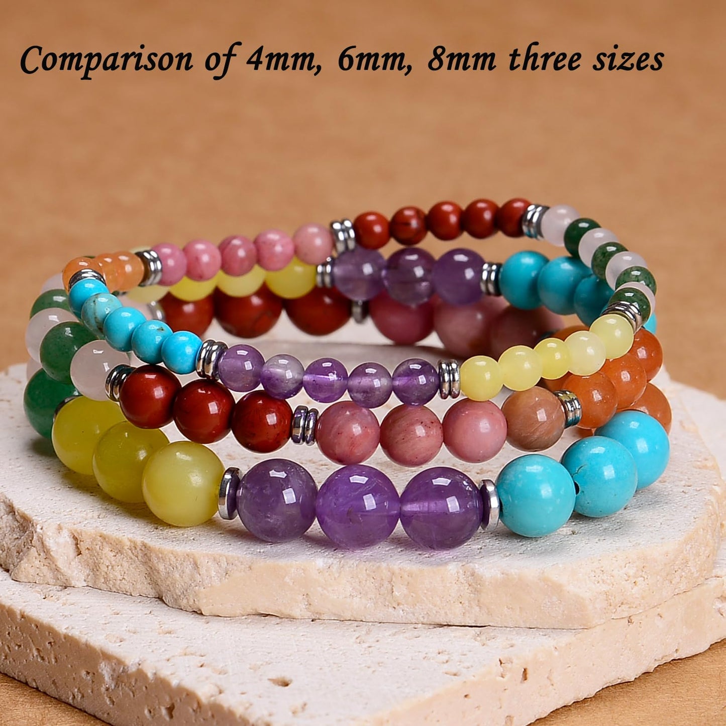 CHCCOYE 6mm Natural Healing Gemstone Bracelet Handmade Yoga Stretch Elastic Bracelet Stress Relief Crystal Jewelry for Men and Women (6mm All things cute)
