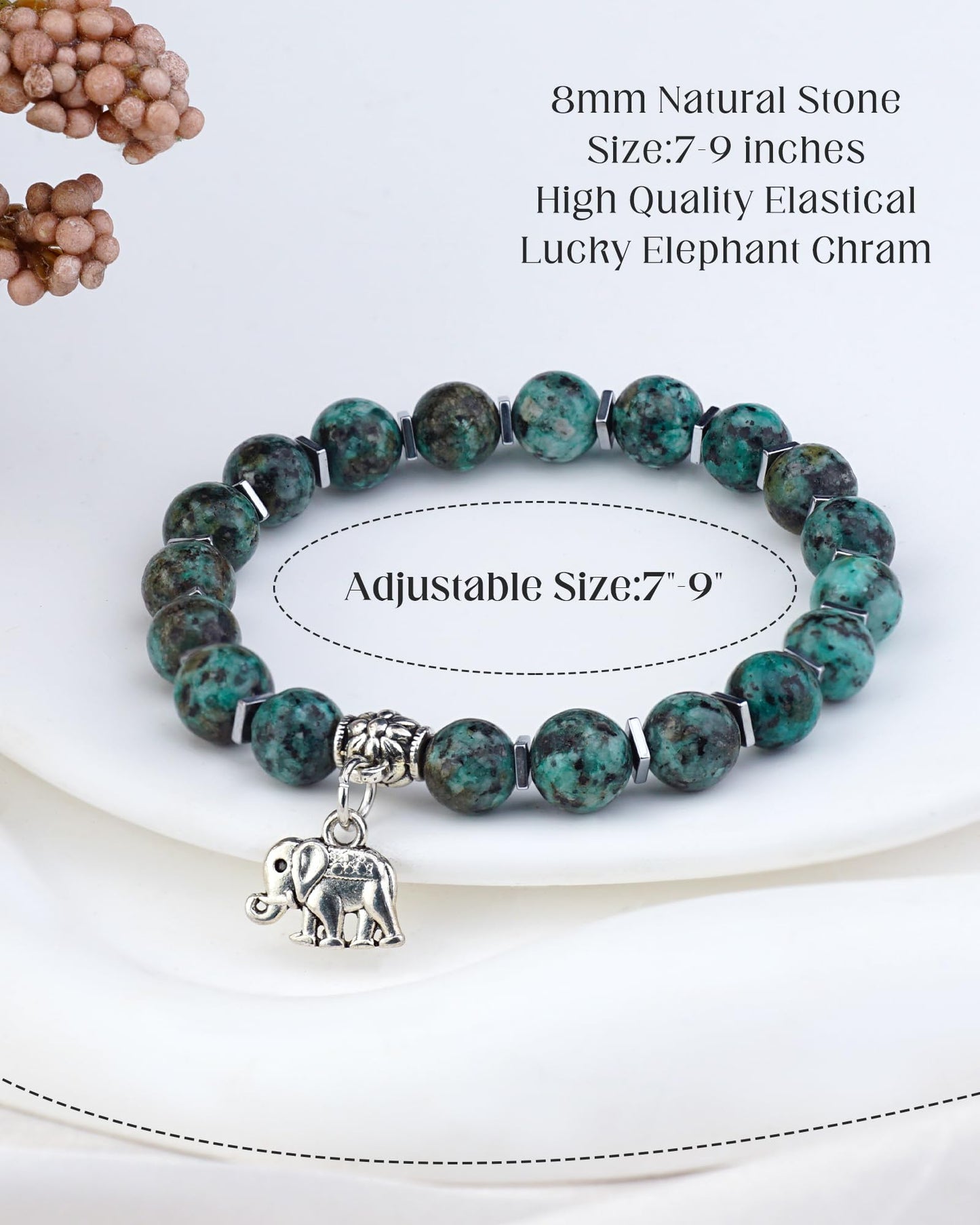 ZLLOO Natural Stone Healing Bracelet Gifts for Women, Encouragement Blessing Bracelets for Women, Anxiety Relief Items Inspirational for Women