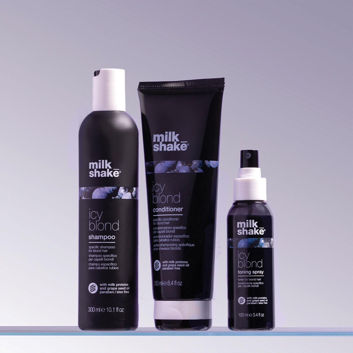 milk_shake icy blond shampoo | award winning shampoo with black pigment to cool brassy tones and enhance platinum blonde hair | ideal for maintaining icy, ash-toned color 33.8 fl oz