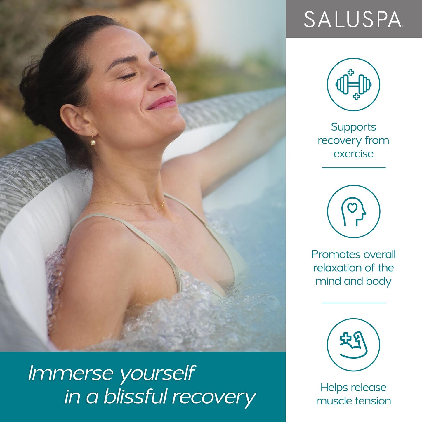 Bestway SaluSpa Hollywood EnergySense Luxe AirJet Round Inflatable 4 to 6 Adult Hot Tub with Heater, Filter, 2 Covers, and 140 AirJet System