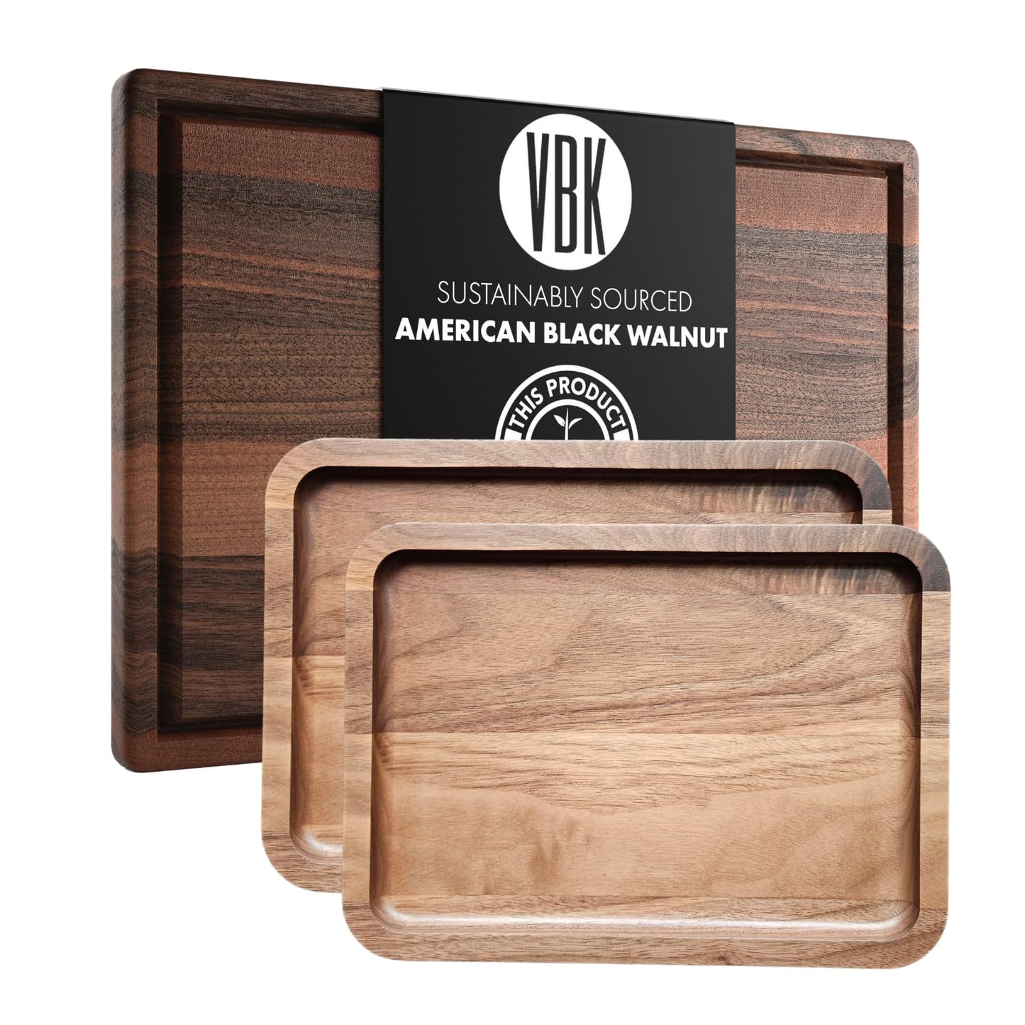 Large Walnut + Valet Tray 2 Pack