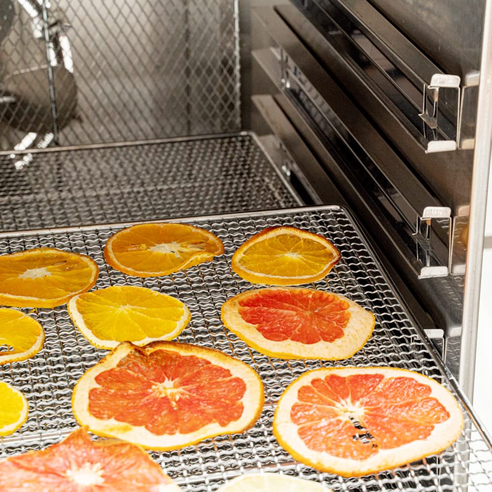 Restaurantware Hi Tek Food Dehydrator 1 Food Dryer Machine - 120V/1000W 10 Shelves Stainless Steel Dehydrator For Food Built-In Timer No-Slip Feet Removable Door