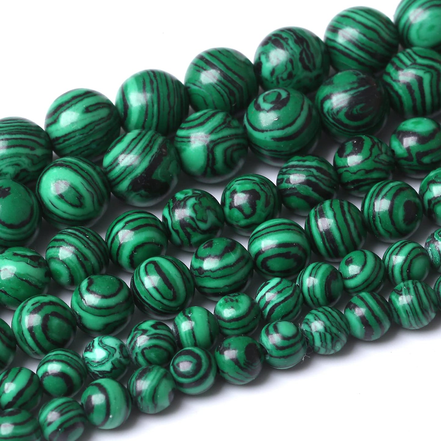 90PCS 4MM Green Malachite Stone Beads Natural Gemstone Round Stone Beads for Jewelry Making DIY Healing Power Bracelet 15"
