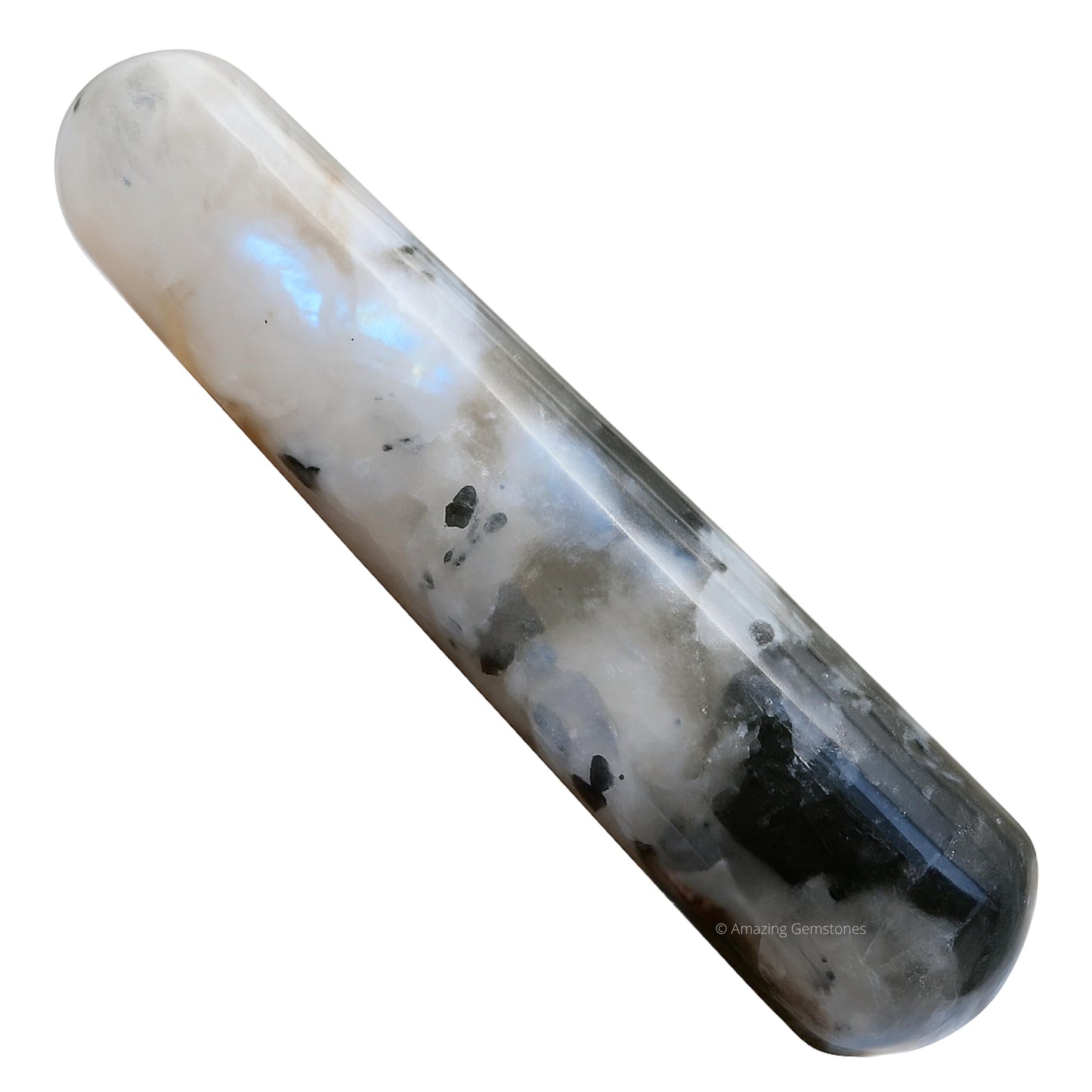 Amazing Gemstone Rainbow Moonstone Crystal Wand Massage Stick - Pelvic Wand Gua Sha for Adults - Crystals and Healing Stones Massage Wands for Adults Gifts (Smooth)