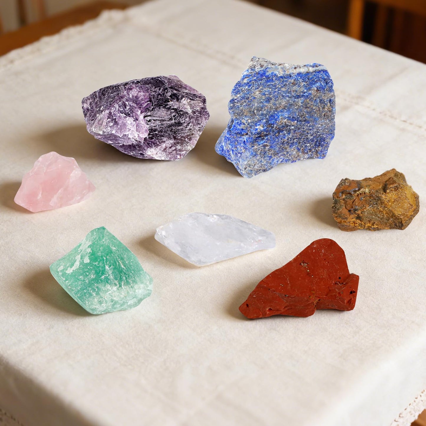 14 PCS Healing Crystals Stones Set for Energy Alignment, Natural Wands Pocket Amethyst, Crystal Rose Quartz, Assorted Raw Chakra Stones Positive Energy for Spiritual Meditation, Valentine's Day Gift