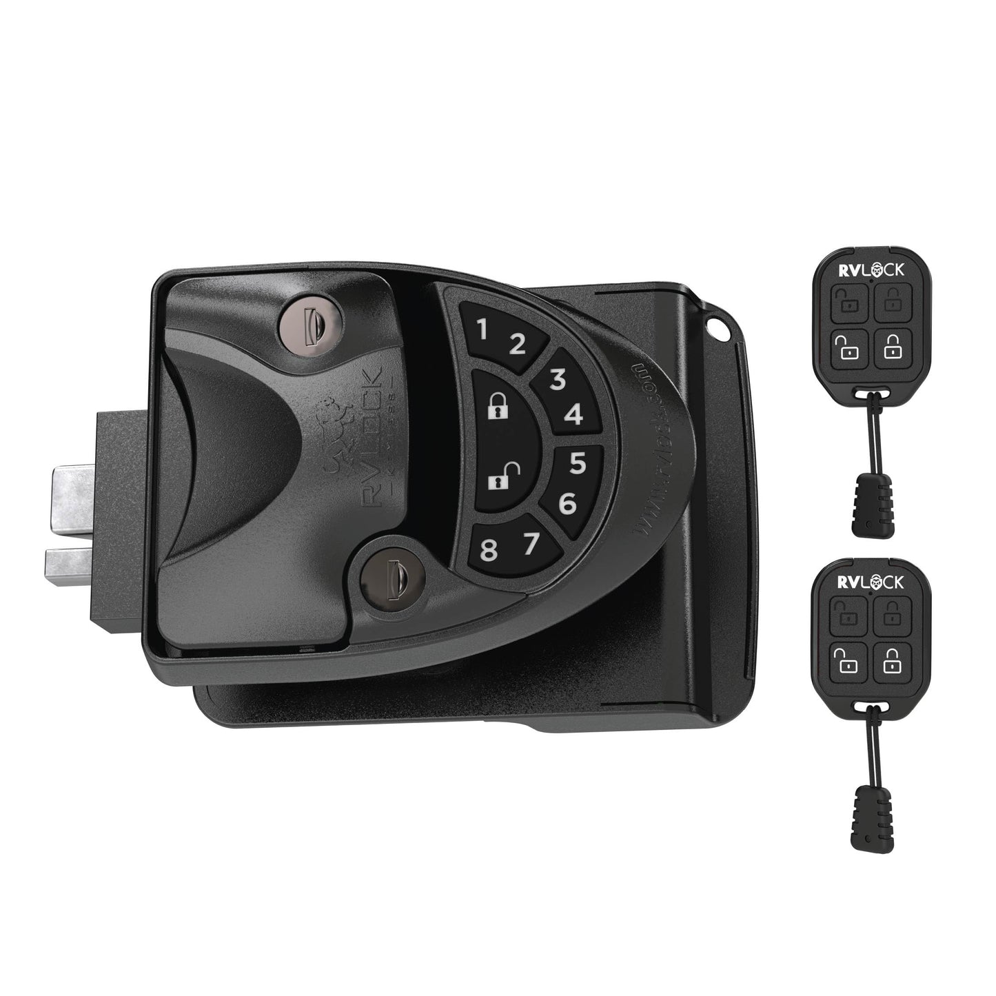 RVLOCK V4 Durable Metal RV Door Lock with Keypad and Remote, Premium Replacement for Trailers, Secure and Convenient Keyless Camper Door Lock Replacement, Patented Security Technology