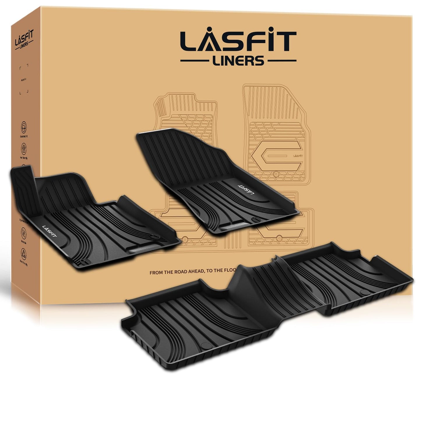 LASFIT Floor Mats Fits for Hyundai Sonata 2020-2026 (Only for FWD & Gas) & Kia K5 2021-2025 (Only for FWD) Custom Fit TPE All Weather Floor Liners Car Mats Accessories, Black