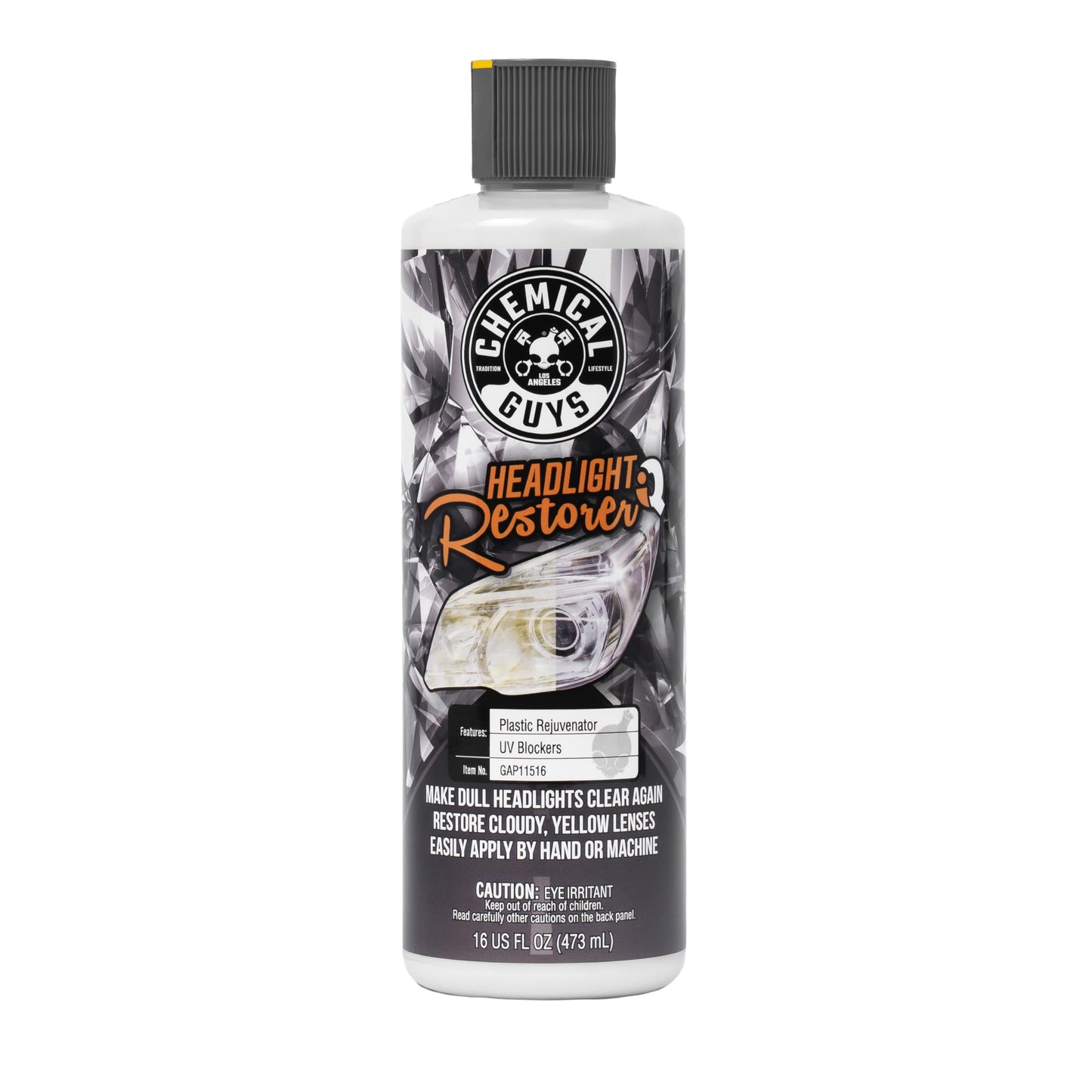 Chemical Guys Headlight Restore and Protect - Cleans, Restores Clarity, and Protects Headlights from Future Fading, Safe for Trucks, SUVs, Motorcycles, RVs & More - 16 oz