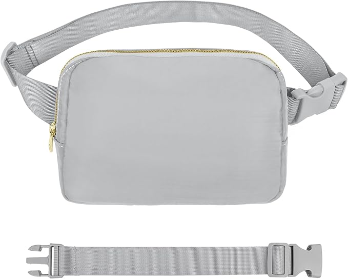 VOROLO Fanny Pack For Women And Men Crossbody Bag Belt Bag with Adjustable Strap Graduation Gifts Light Grey