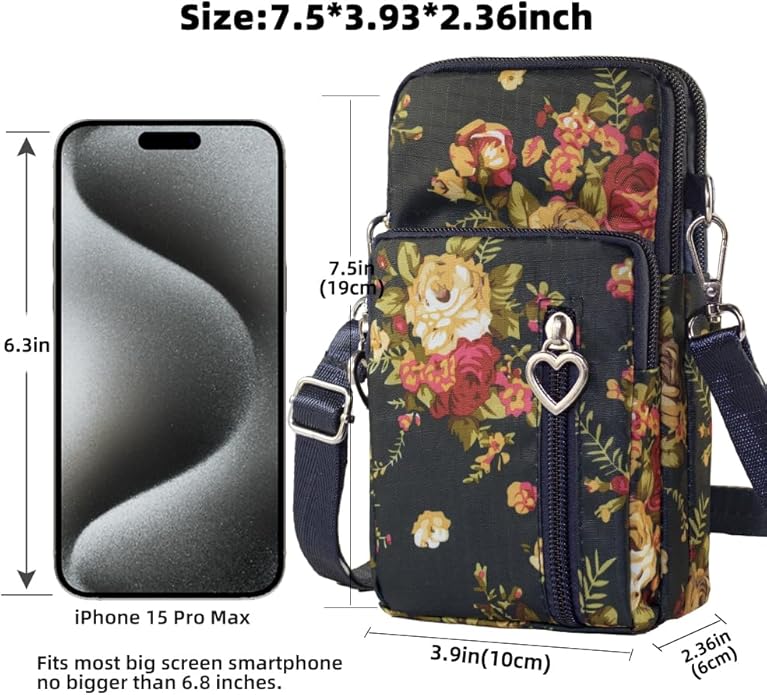 JANKS Small Crossbody Bag for Women - Mini Phone Purses with Crossbody Strap and Wallet - Nylon Arm Bag