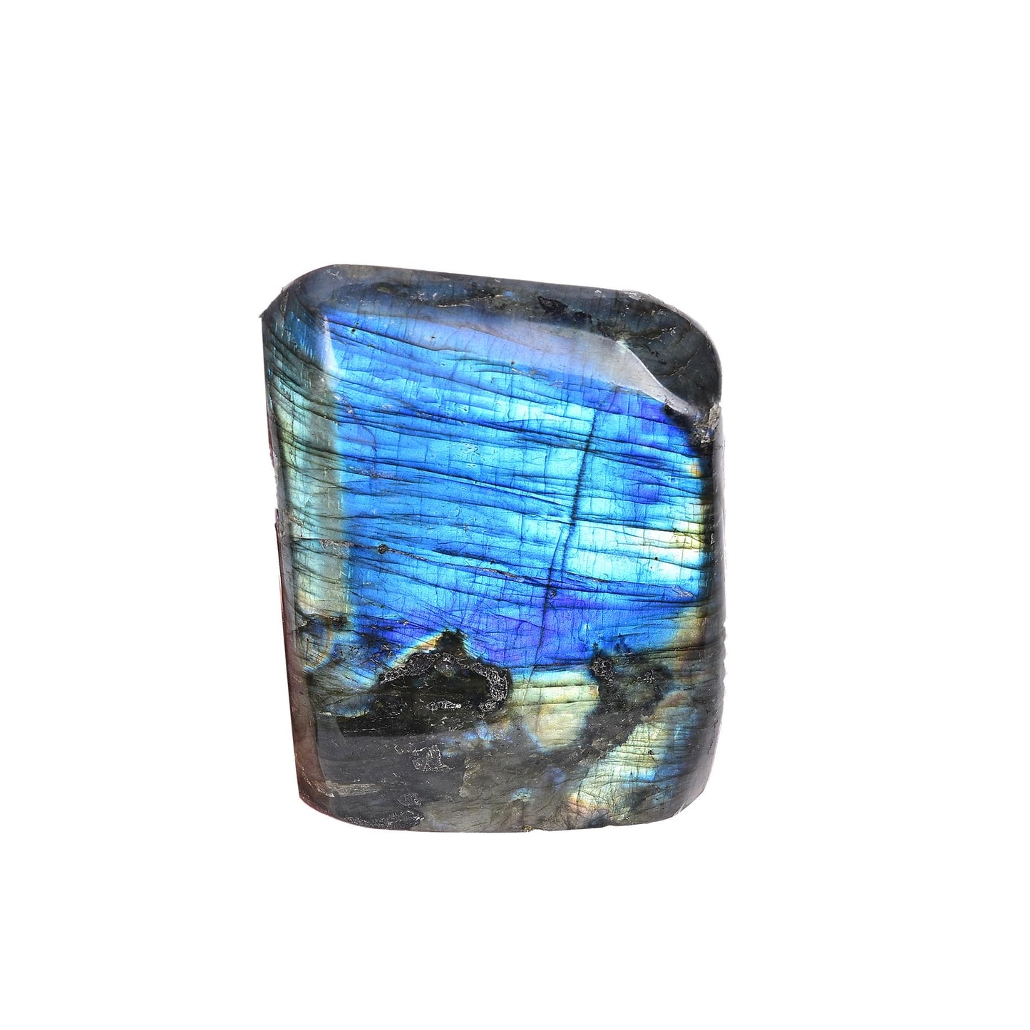 AMOYSTONE Decorative Stone Heavy Large Labradorite Polished Crystal Stone Slab Crystal Aura Healing Reiki Home Decor 3.5-4 LBS