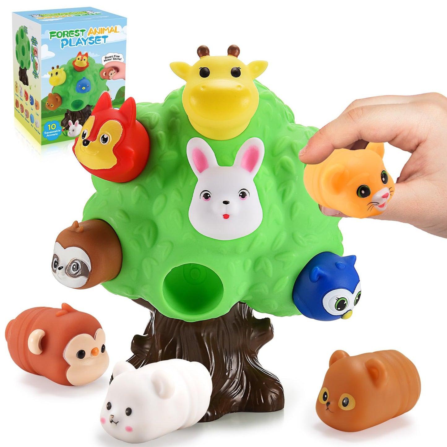 SnapGlowz Gifts for 1-5 Year Old Boys, Toddler Toys Farm Animal Learning Toy for Toddlers 1-6 Forest Animal Playset Montessori Toys for 2-6 Girls Sensory Easter Birthday Gifts for Boys
