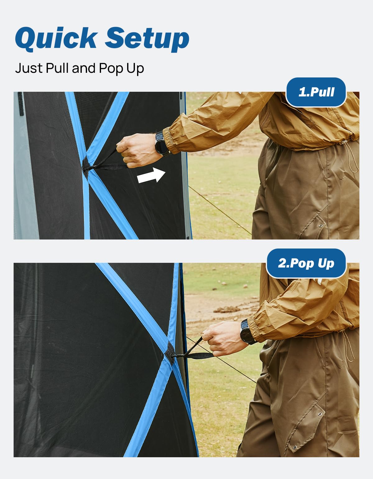 JOYTUTUS Dual-Use Pop up SUV Tents for Camping, 10 x10.5 Ft Big Space 2 Rooms Car Tent, SUV Tailgate Tent for Family Camping, 5 Sides Canopy, Portable Carry Bag, Gray Blue