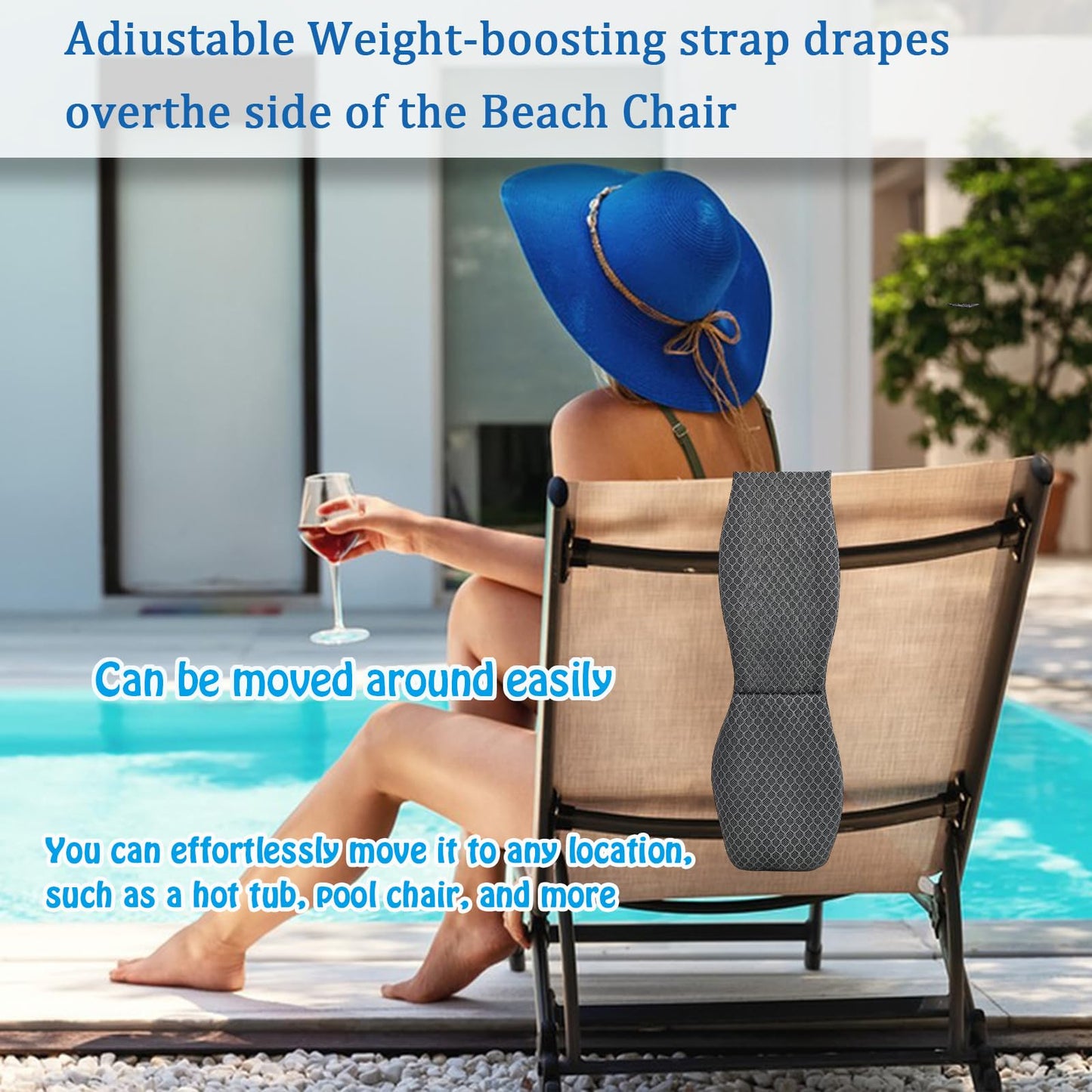 REEZEIVI 2 Pack Hot Tub Headrest Pillow,Chaise Lounge Pillows Outdoor 3D air mesh,Spa Pillow for Outdoor Hot Tub, Quick Drying and Washable,Head and Neck Support Pillow with Adjustable Weighted Strap