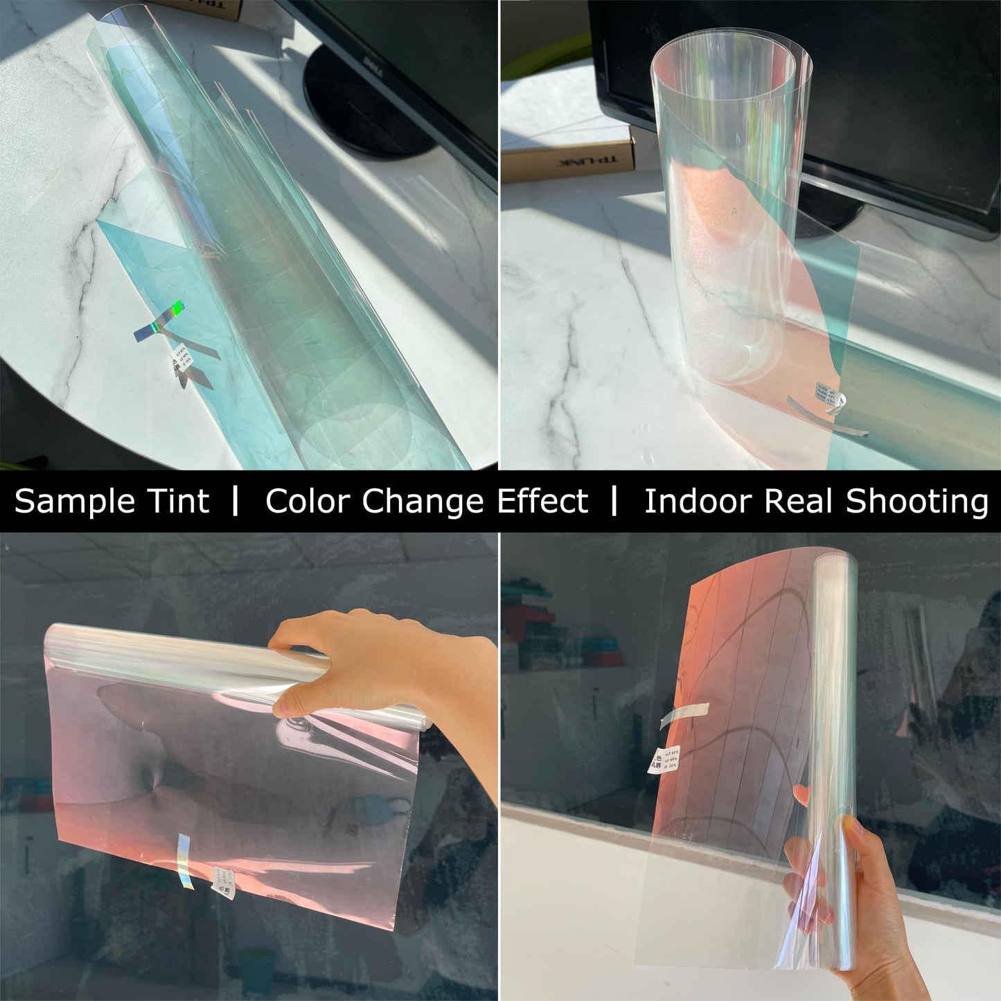 AuMoHall Chameleon Charming Red Windshield Tint 89.3% VLT Car Front Window Tint Colorful Red Color Change Effect Car Window Solar Protection Film, 39.37" x 393.70"