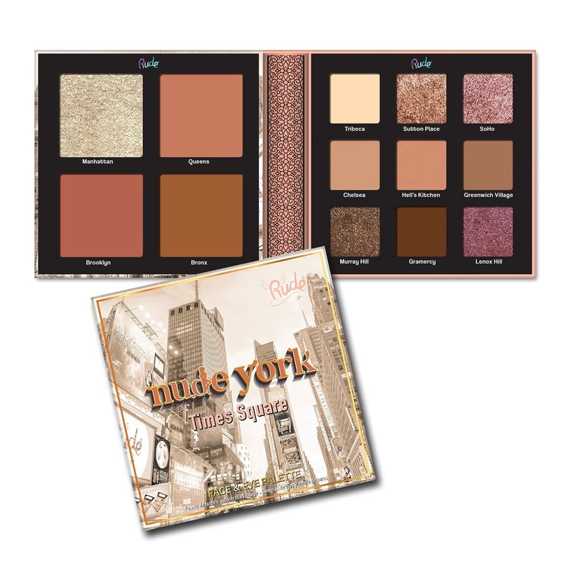 Rude Cosmetics Nude York Face and Eye Palette Makeup Women 0.46 oz