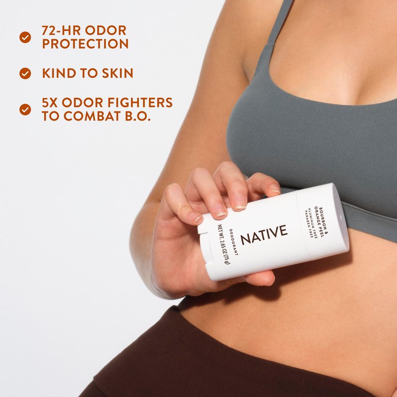 Native Deodorant Contains Naturally Derived Ingredients, 72 Hour Odor Control, Deodorant for Women and Men, Aluminum Free, Bourbon & Orange Peel 2.65oz