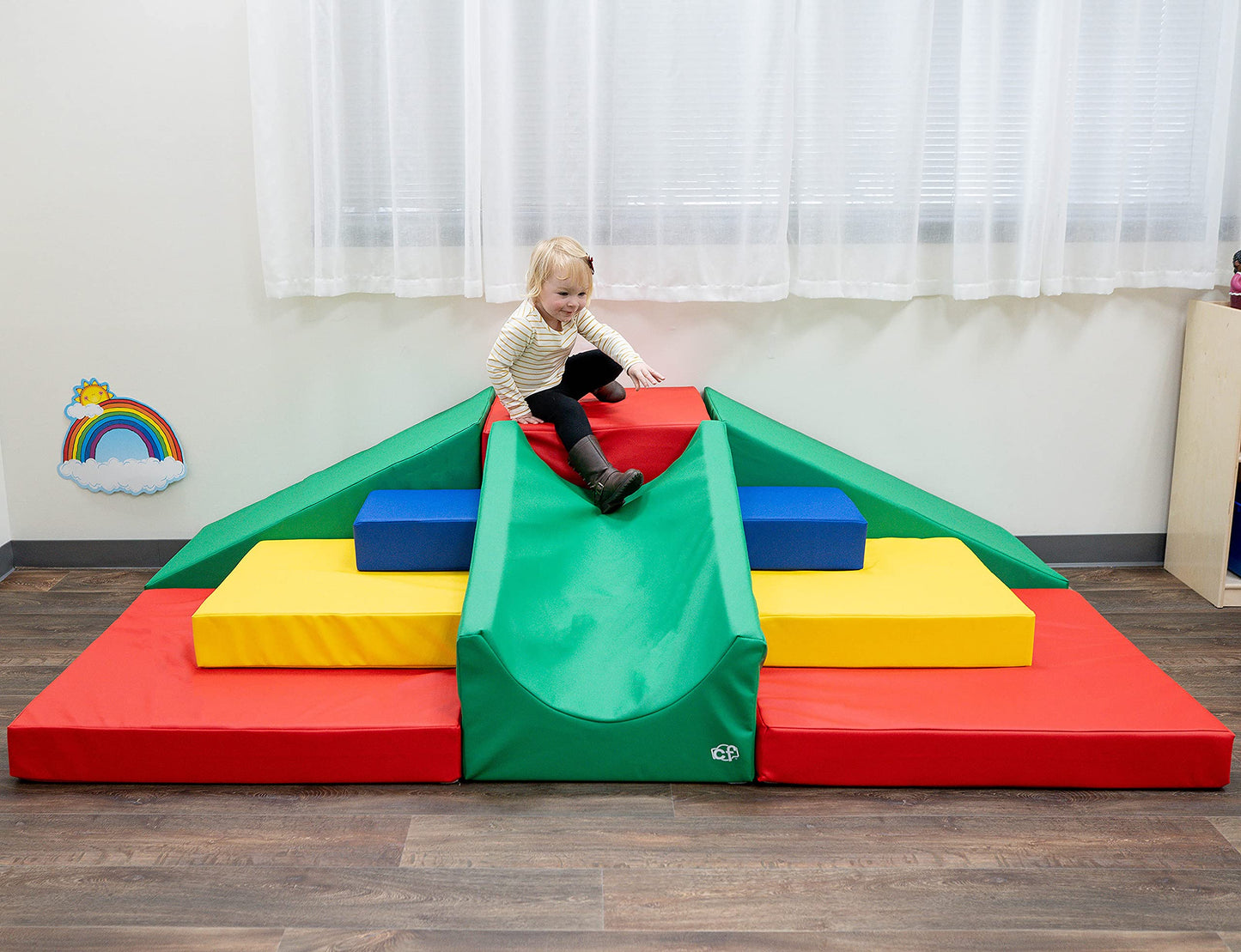 Children's Factory Highlands Climber, Rainbow, CF322-217, Baby Playroom Climber, Indoor Playground for Classroom or Daycare, Toddler Nursery Activity,multi
