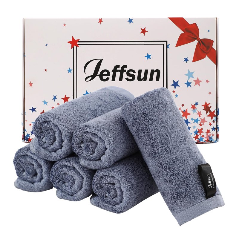 Reusable Makeup Remover Towels, Super Soft and Gentle Face Towels on Sensitive Skin, 13x13 inch Extra Large Wash Cloths for Face and Body, Easy to Clean Fast Dry Denim Blue Facial Cleaning Cloths