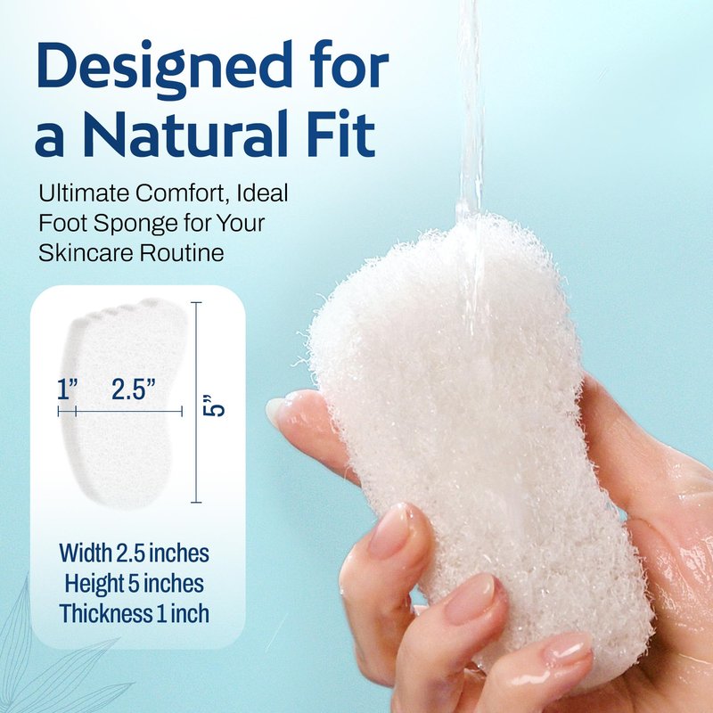 HartFelt Foot Exfoliating Sponge | Chemical-Free Foot Scrubbers for Smooth & Soft Feet | Gentle Sponge Pad for Callus Removal, Dead Skin & Cleansing | Made in USA - 6 Count