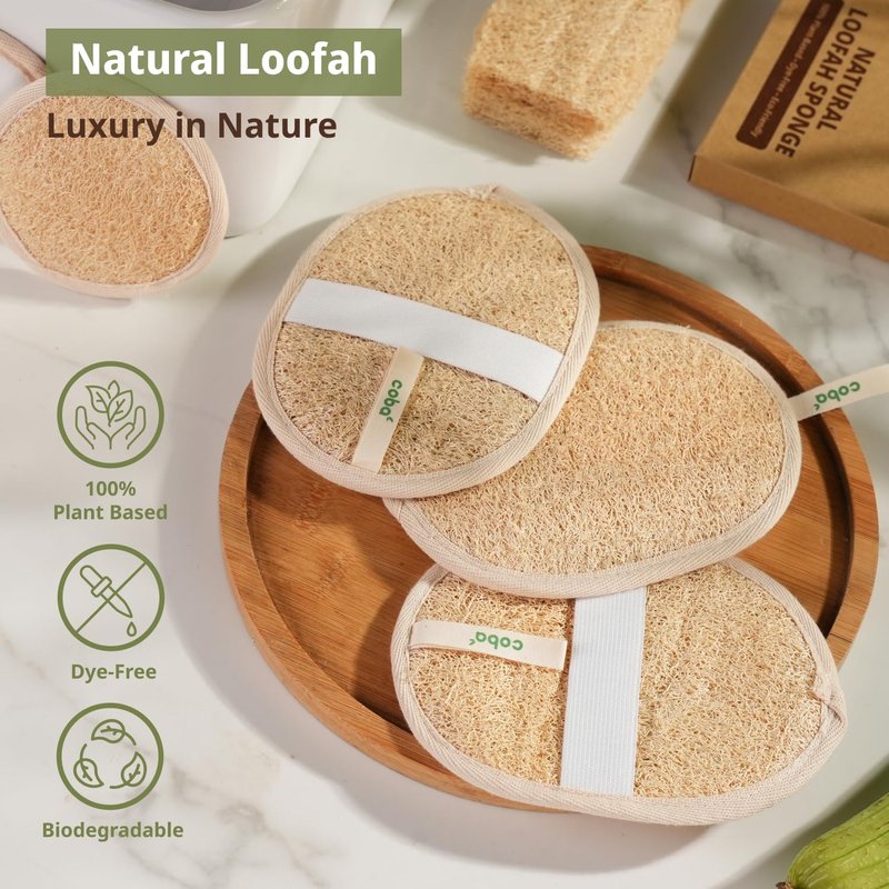 Coba Straws Natural Loofah Exfoliating Body Scrubber | 100% Plant-Based Shower Luffa Sponge for Deep Cleansing, Smooth & Glowing Skin | Bath Loofah for Women & Men (Pack 1)