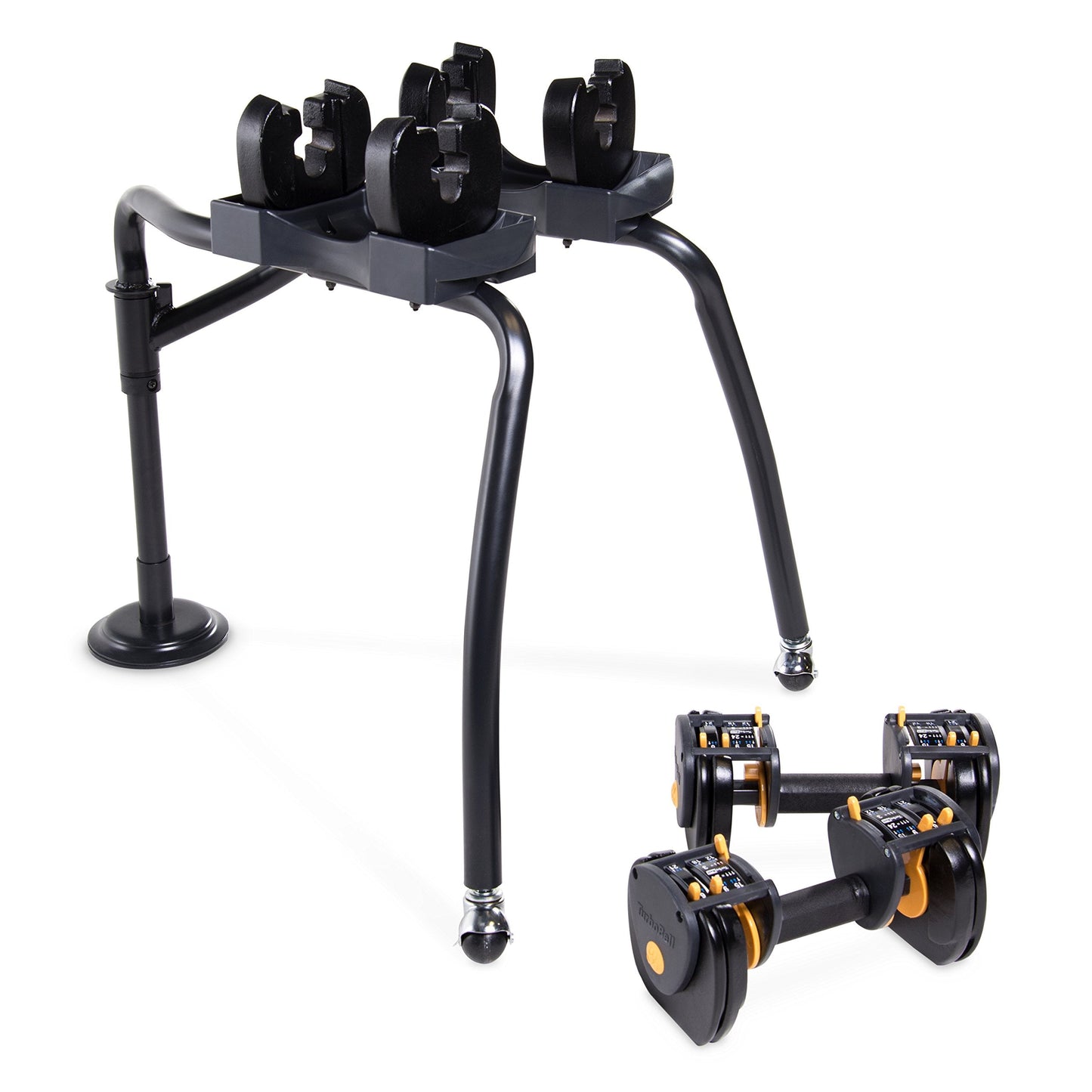 CAP Barbell TurboBell Adjustable Dumbbell Set with Rack, 24 lb Pair