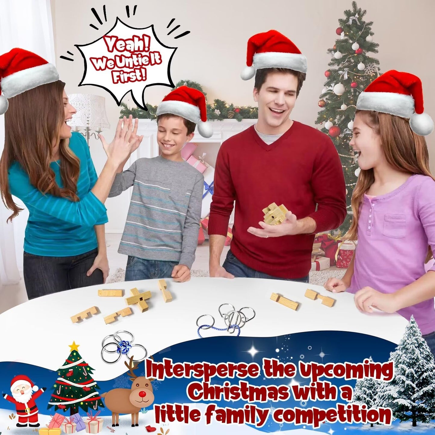 Advent Calendar 2026 - Brain Teaser Puzzles for Teens Adults Older Kids, 24 Pcs Metal & Wood Puzzle Christmas Countdown Calendar, Family Brain Challenge Games Toys, Xmas Gifts for Boys Girls Teens