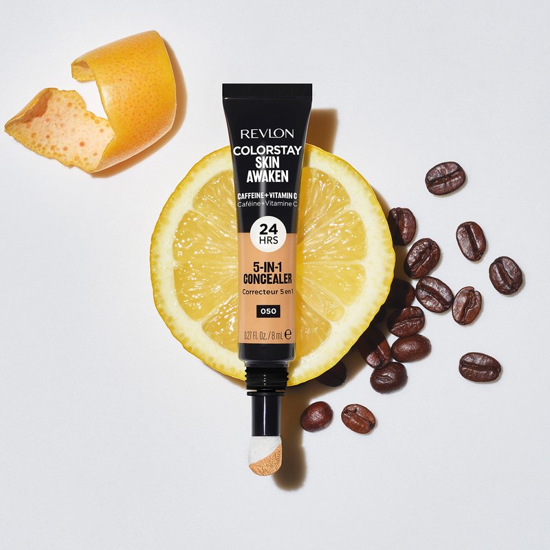 Revlon ColorStay Skin Awaken 5-in-1 Concealer, Lightweight, Creamy Longlasting Face Makeup with Caffeine & Vitamin C, For Imperfections, Dark Circles & Redness, 003 Cool Ivory, 0.27 Fl Oz