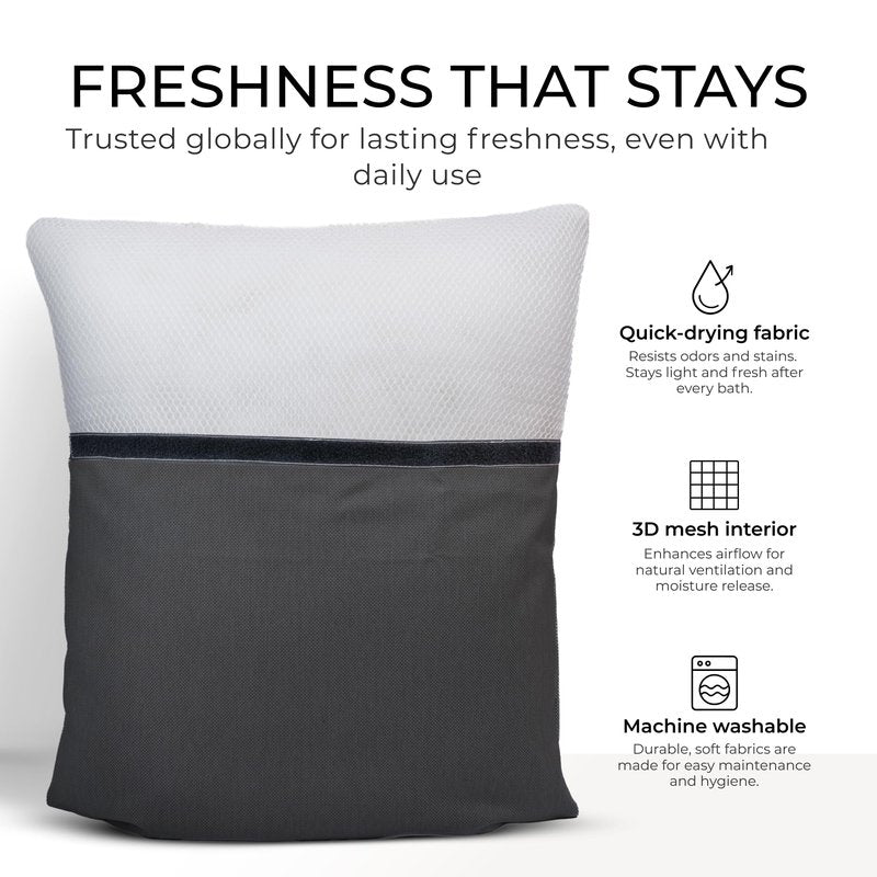 Luxury Bath Pillow for Tub - Thick and Comfortable Bathtub Pillow Support for Head and Neck and Back - Washable Quick-Drying Bath Pillows - Bath Cushion for Home Spa - Fits Any Bathtub - Dark Gray