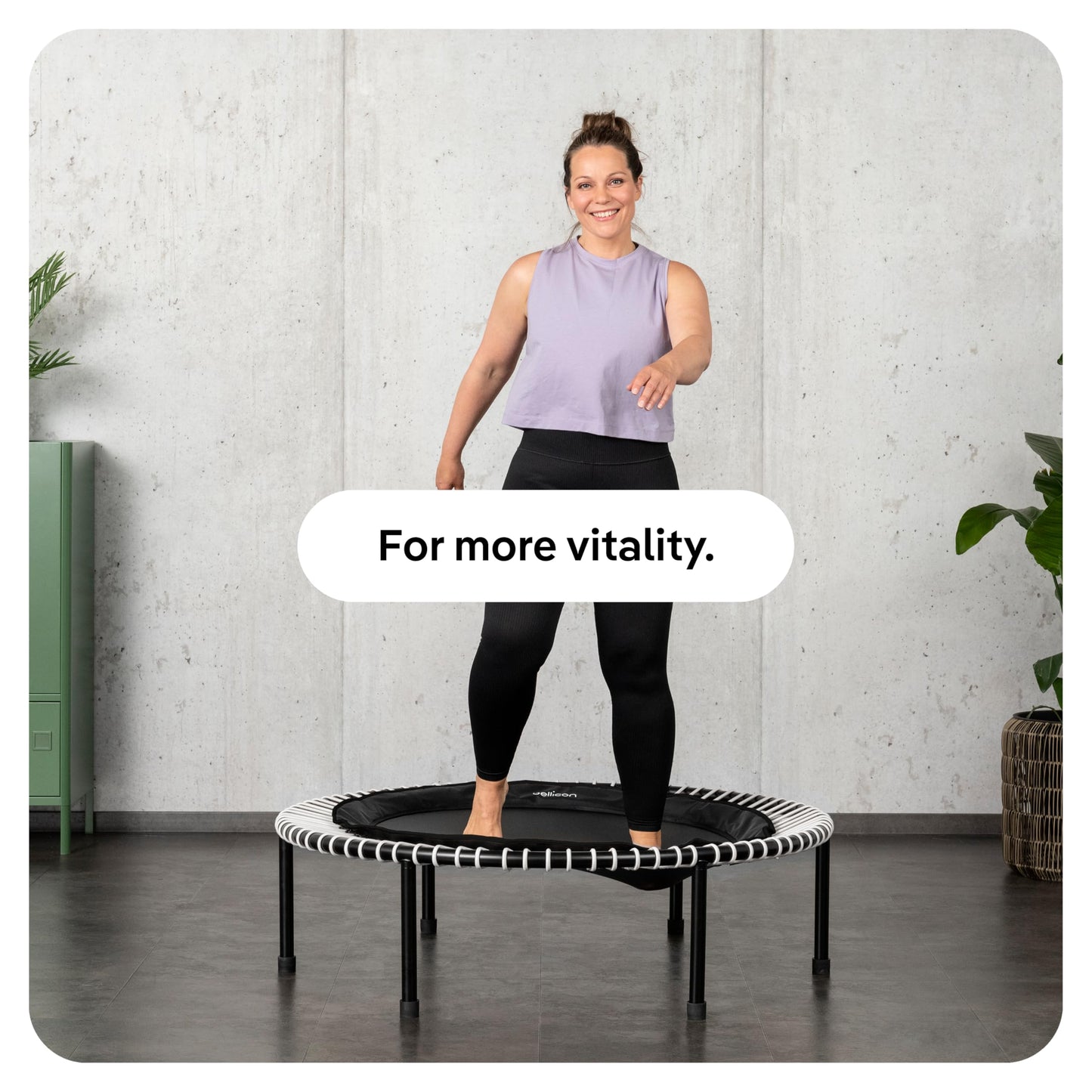 bellicon Mini Trampoline 39'' (Pink) | Bungee Suspension up to 260 lbs | Indoor Fitness Rebounder for Adults | Screw-in Legs