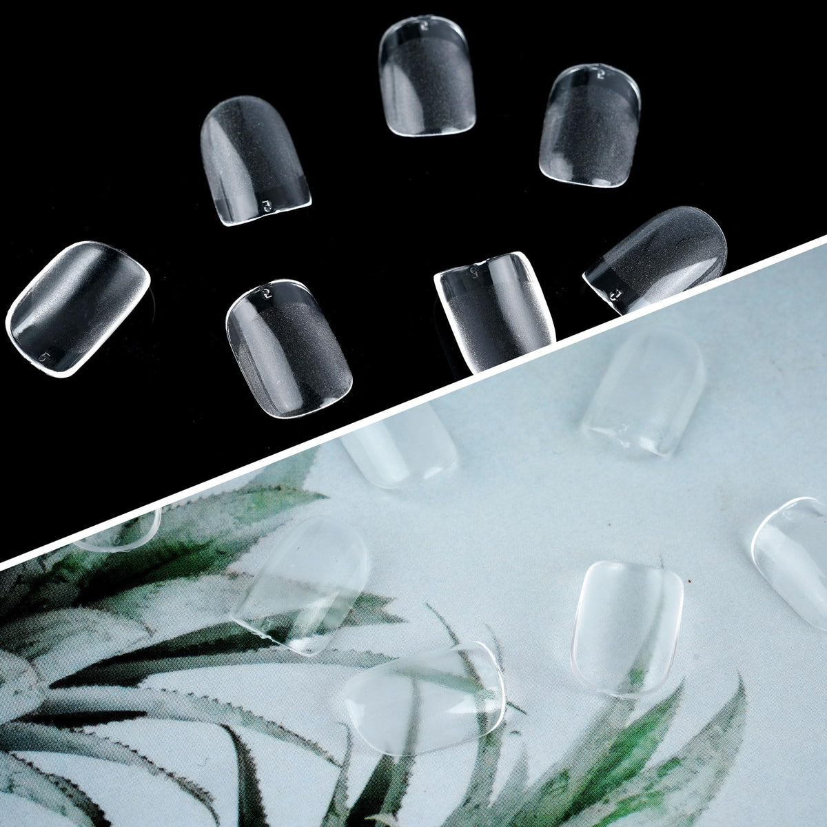 Half Matte Short Square Fake Nail Tips, Soft Gel Pre-Shaped Nail Tips, Full Cover False Nails with Clear Box for Nail Salons and DIY Nail Art, 600PCS/12 Sizes