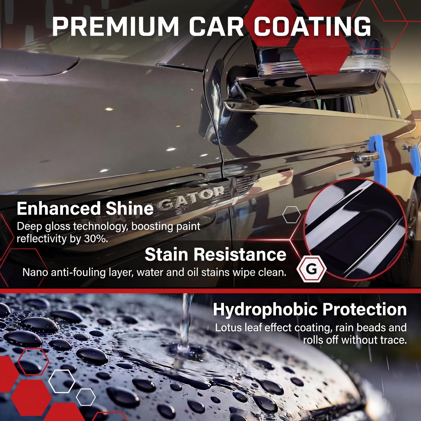 Crystal Serum Light Ceramic Coating Kit 50ml – with Applicator Pad & Prep Spray | Up to 6 Years Protection, High Gloss Shine, Scratch & Chemical Resistant for Car Paint, Trim, Plastic