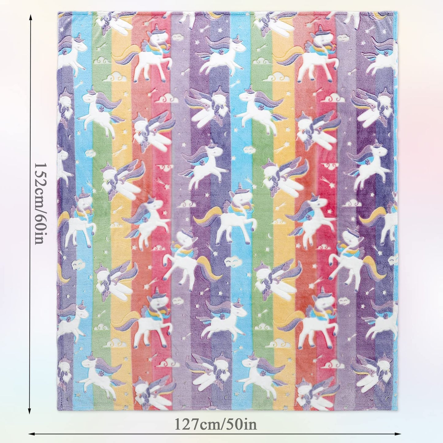 LIFEYJ Glow in The Dark Blanket Unicorns Gifts for Girls, Soft Blanket 3 4 5 6 7 8 9 10 Year Old Girl Gifts, Toddler Girls Toys Age 6-8, Gifts for Girl for Christmas Birthday Gifts Presents, 50"x60"