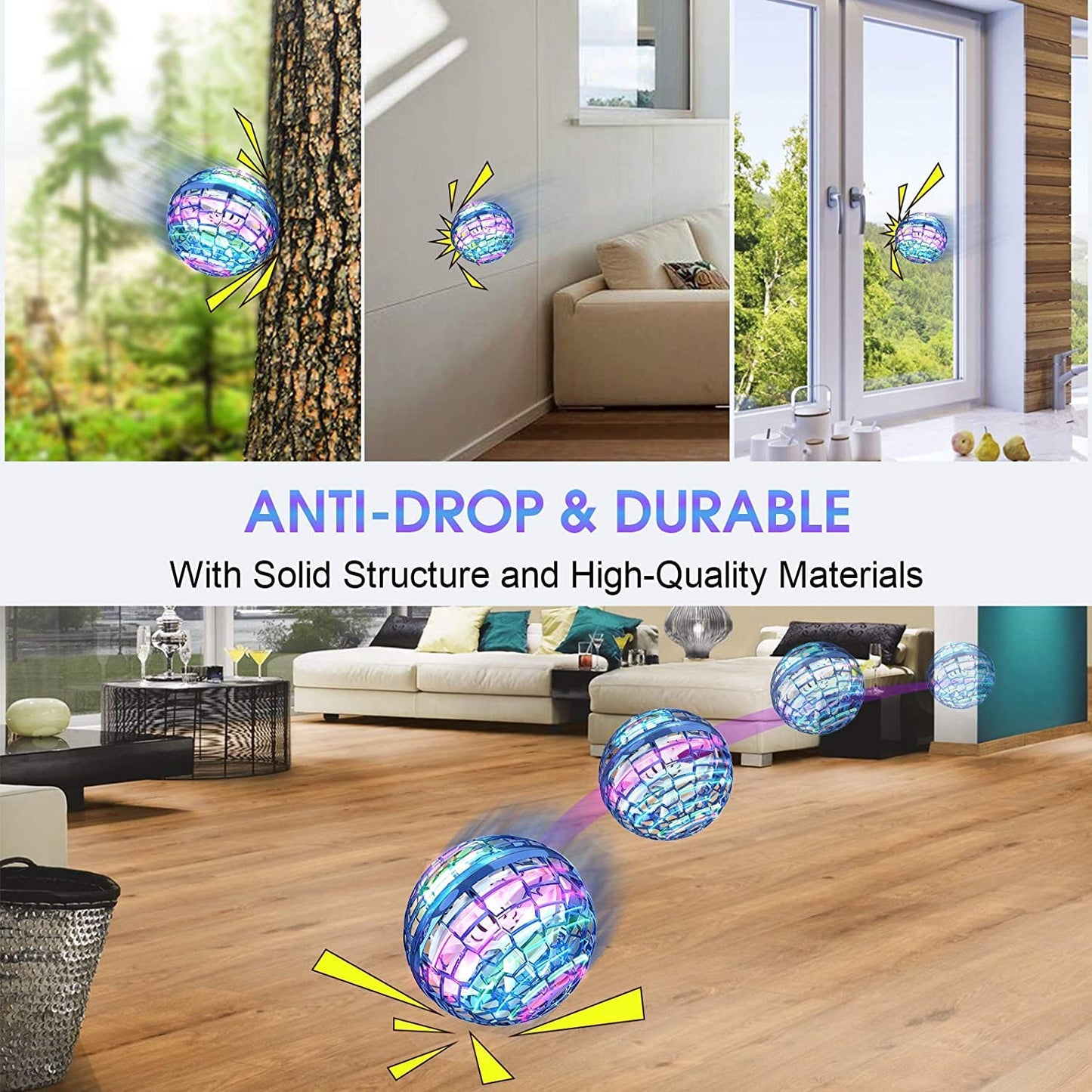 Cosmic Fly Ball 2025 Flying Orb Ball with Lights,UFO Hand Operated Mini Drone for Kid,Galactic Fidget Spinner Boomerang Hover Balls,Christmas Birthday Gifts Toy for 6 7 8 9 10+ Year Old Boy Girl Teens