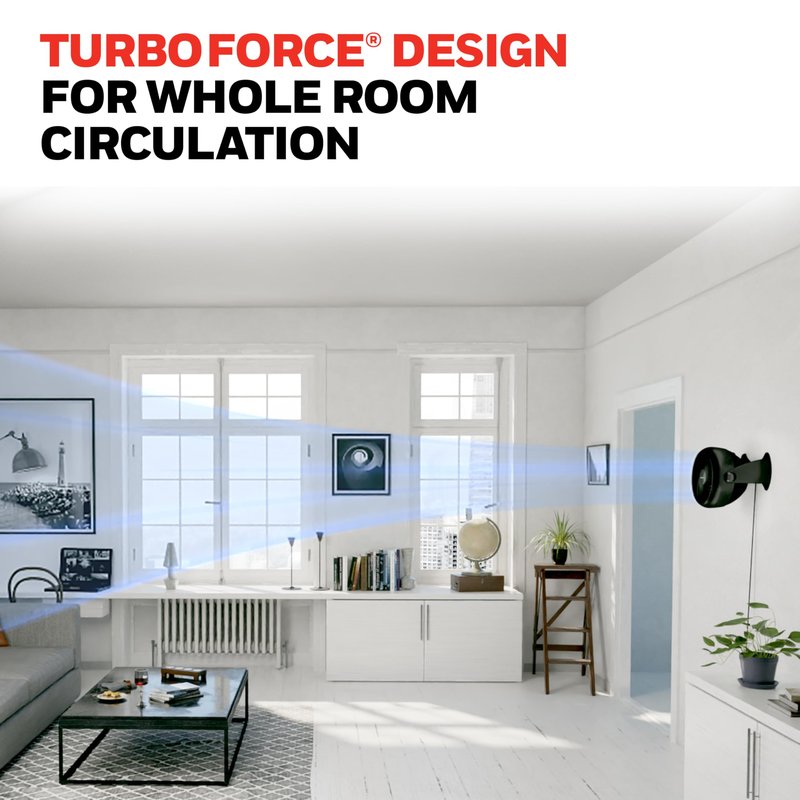 Honeywell TurboForce Air Circulator, Small Tabletop Fan, Quiet Personal Fan for Home or Office, 3 Speeds, 90 Degree Pivoting Head, Black, HT900