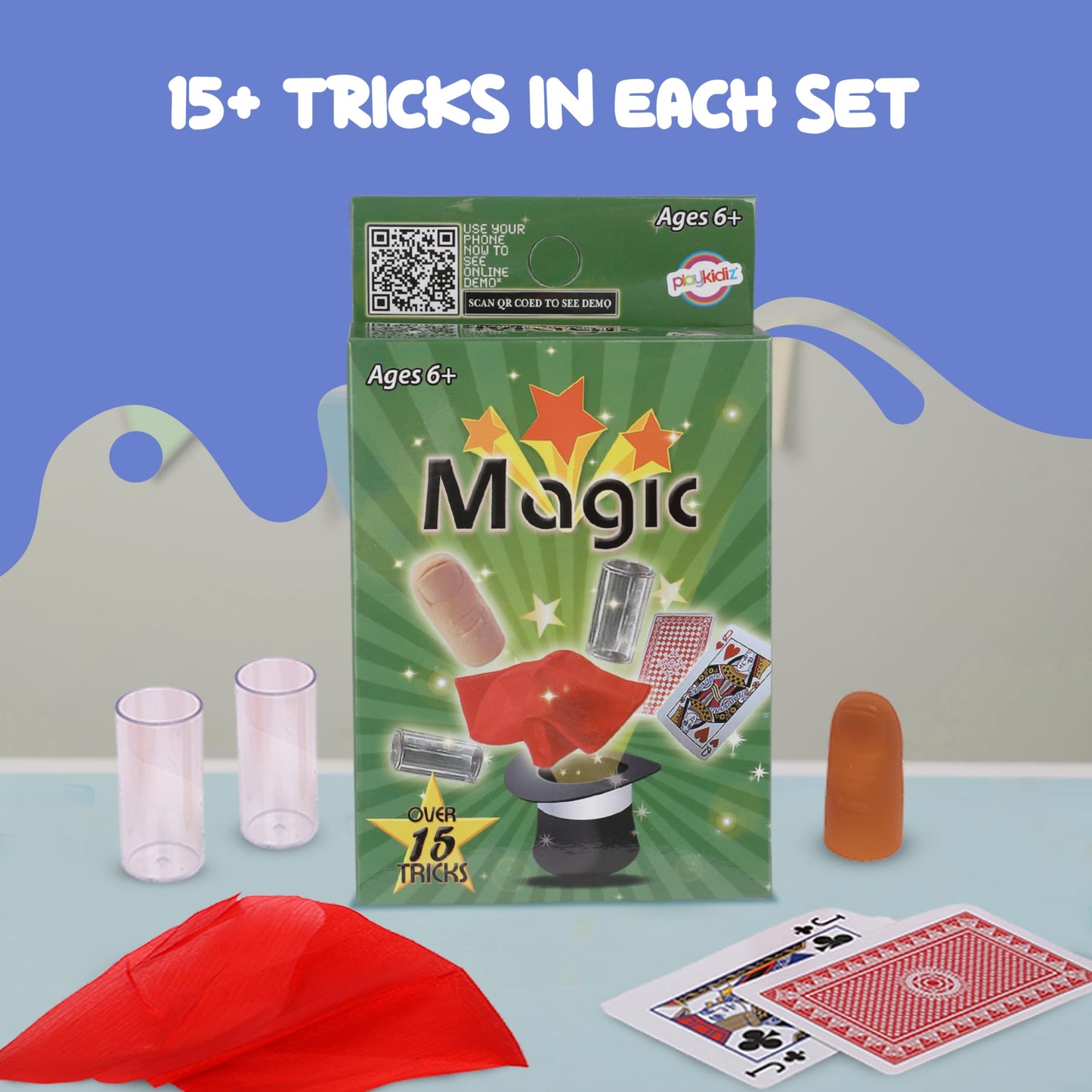 Playkidz 24 Packs of Magic Trick for Kids - Party Favors Magic Set with Over 15 Tricks Each, Made Simple, Magician Pretend Play, Birthday, Indoor/Outdoor Fun Games