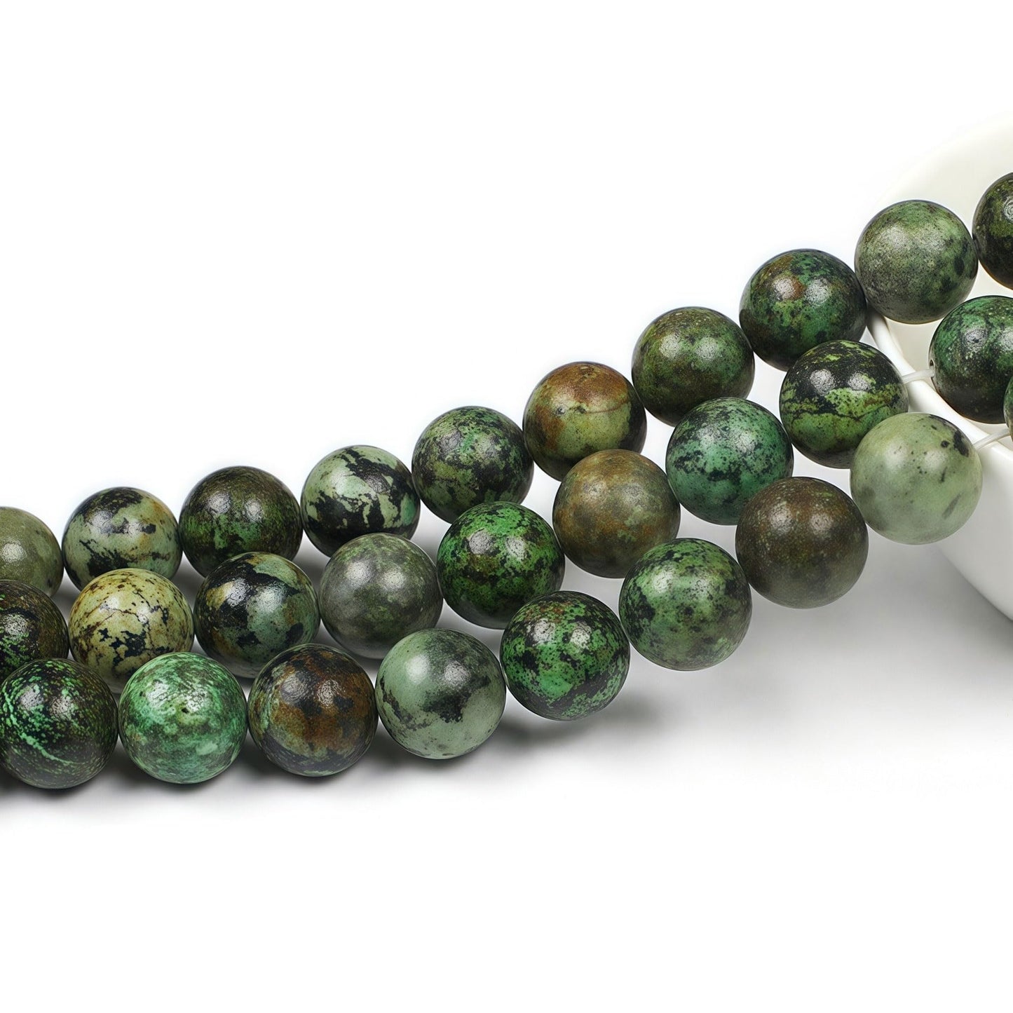 MJDCB Natural African Turquoise Beads Round Loose Stone Beads for Jewelry Making DIY Bracelet Necklace Accessory 15" (6mm)