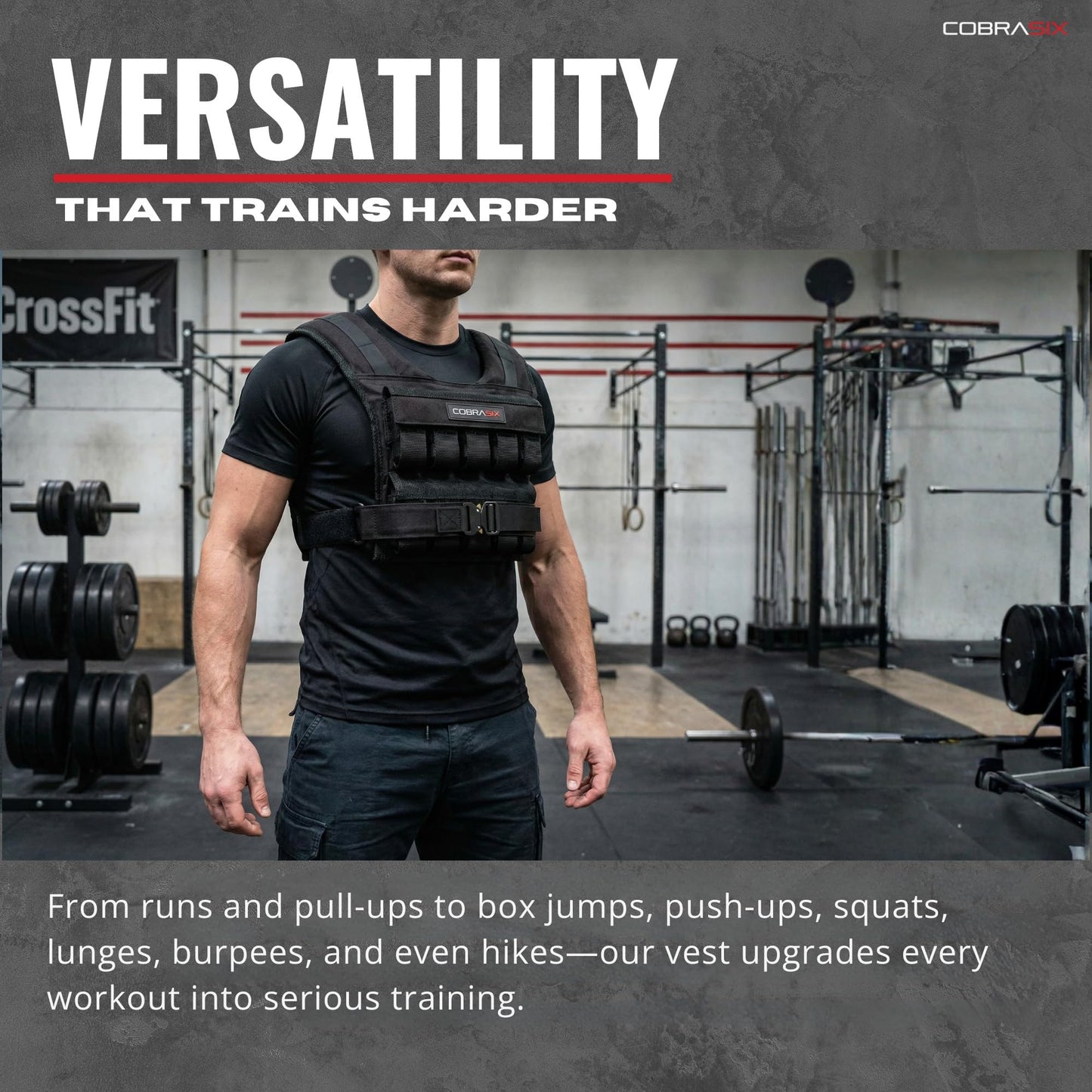 CobraSix 35lb Weighted Vest for Men | Adjustable Strength Training Weight Vest with Removable Iron Weights | Heavy-Duty Weighted Vest for Running, Rucking, Walking, CrossFit & Calisthenics