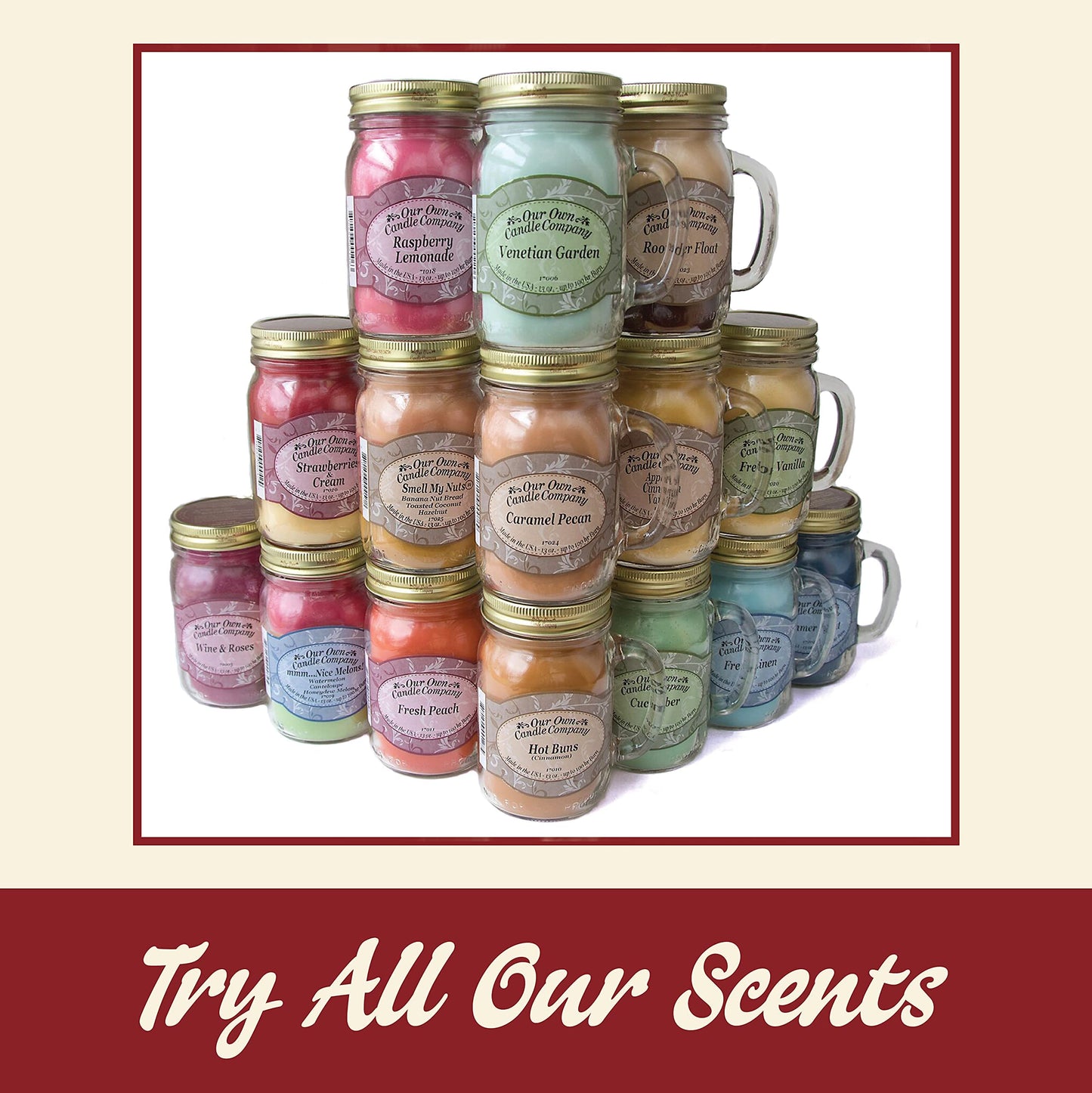Our Own Candle Company, River Rock Scented Mason Jar Candle, 100 Hour Burn Time, 13 Ounces