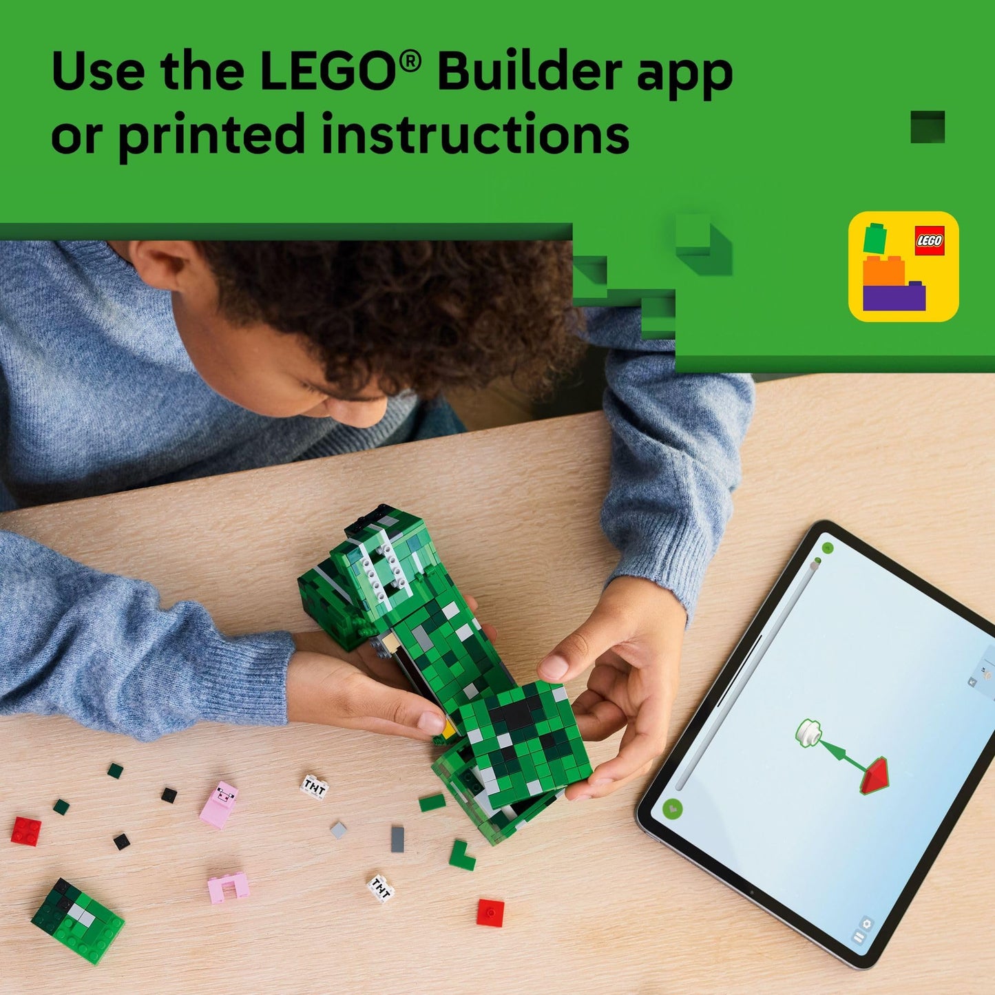 LEGO Minecraft The Creeper Kids Building Toy - Minecraft Toy for Boys & Girls, Ages 10+ - Room Decor for Gamers -W/ 1st Version Minifigure - Gift for Christmas - 21276