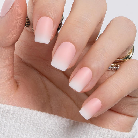 CurvLife Soft Gel Press On Nails Square, Long-Lasting Reusable Fake Nails Kit with Glue & Tabs, 30pcs Salon-Quality Stick On Nails for Women At-Home Manicure (Misty Nude)