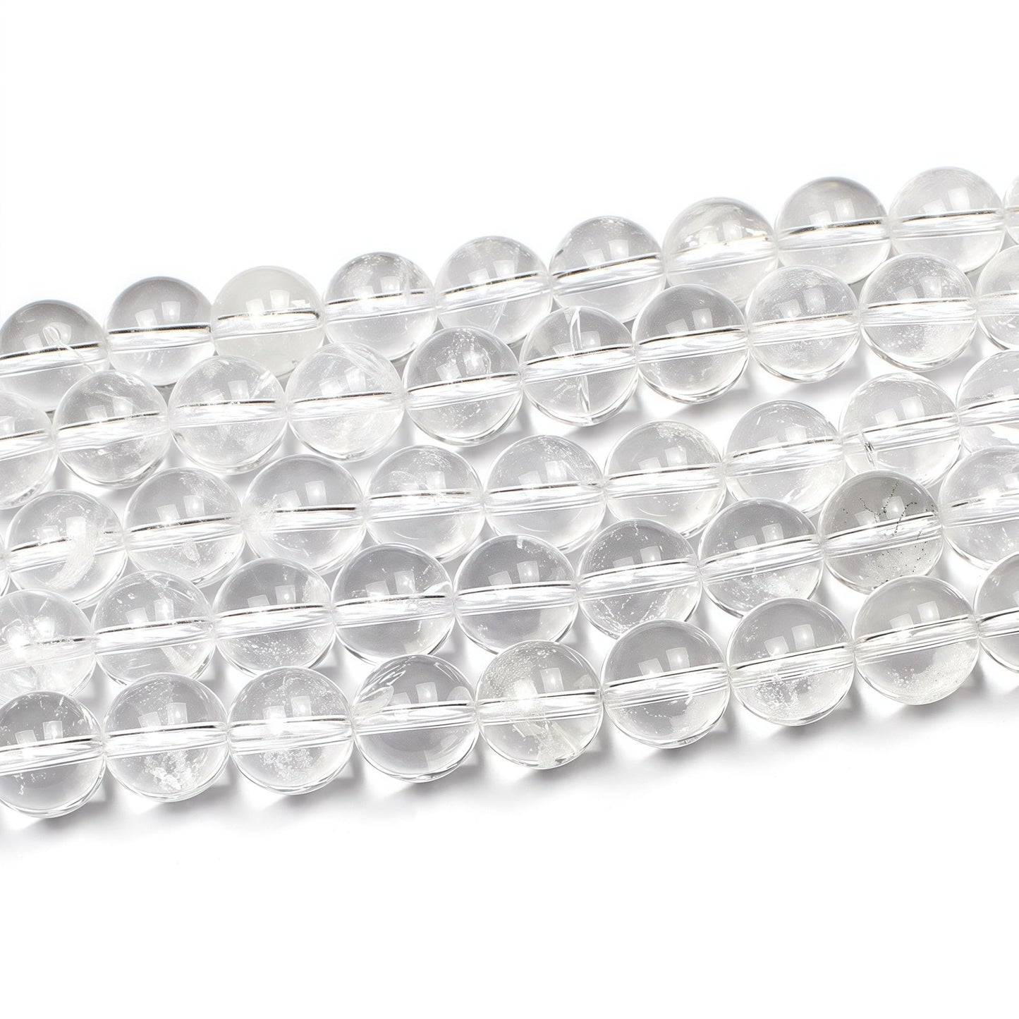 MJDCB 7A Natural White Clear Quartz Round Beads Gemstone Beads for DIY Necklace Bracelat Jewelry Making Strand 15" (6mm)