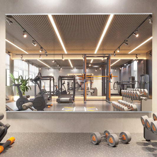 pertetey Home Gym Mirror, 48X30 Inch(Each)-3Pack Wall Mounted Large Frameless Tempered Glass Mirror, Idea for Gym, Yoga, Bedroom, Dance Studio, Living Room