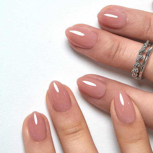 CurvLife Press On Nails – 30Pcs Soft Gel Almond Fake Nails, Reusable Glue On Nail Kit with Adhesive Tabs, Natural Fit & Salon-Quality for Women & Girls (Peach Nude)