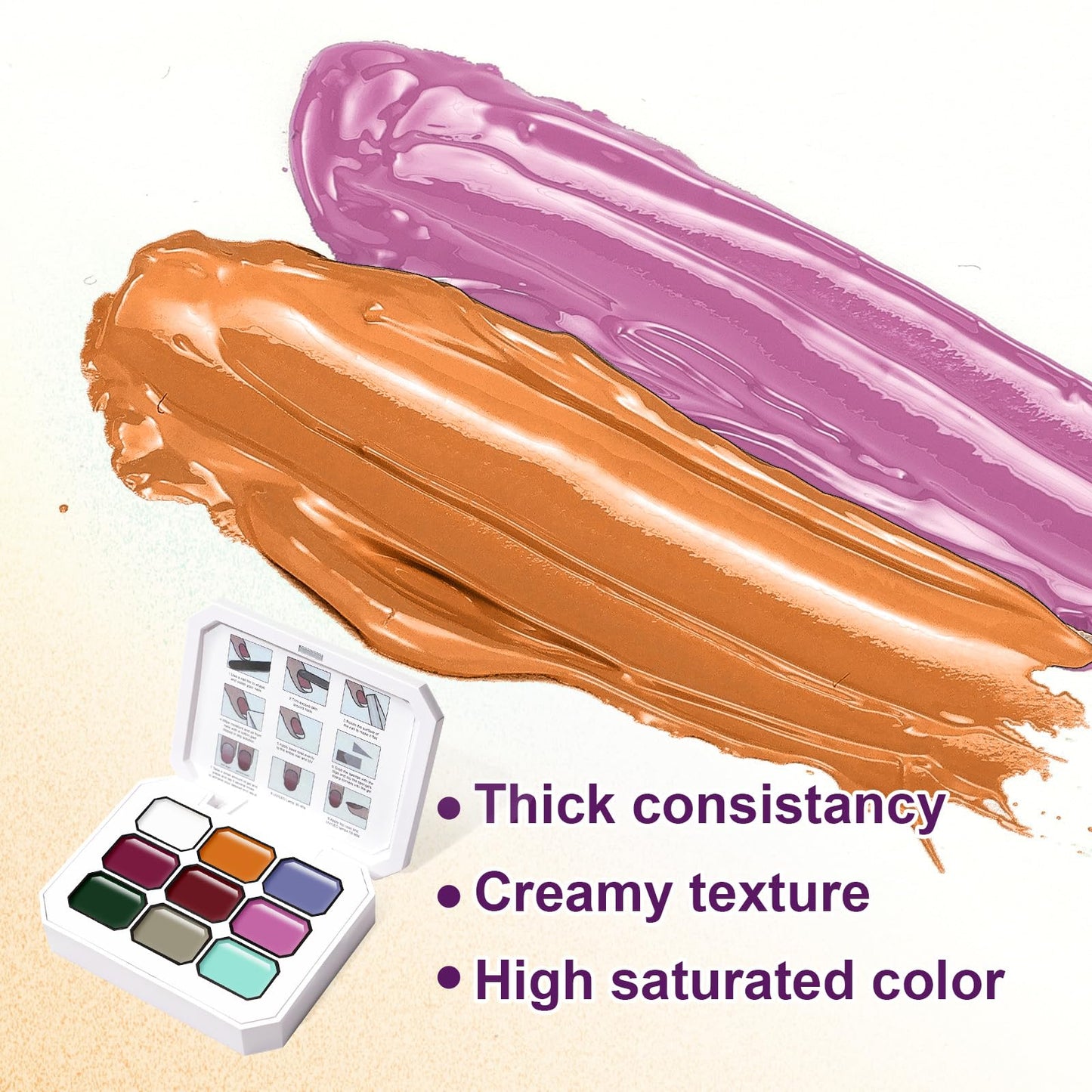 U-Shinein Gradient Painting Gel, 9 Colors Ombre Gel Nail Polish Brown Red Sponging for Pigment Pat Aura Nails French Manicure Long-lasting Soak of UV Home Salon DIY Nail Art Foreign Landscapes