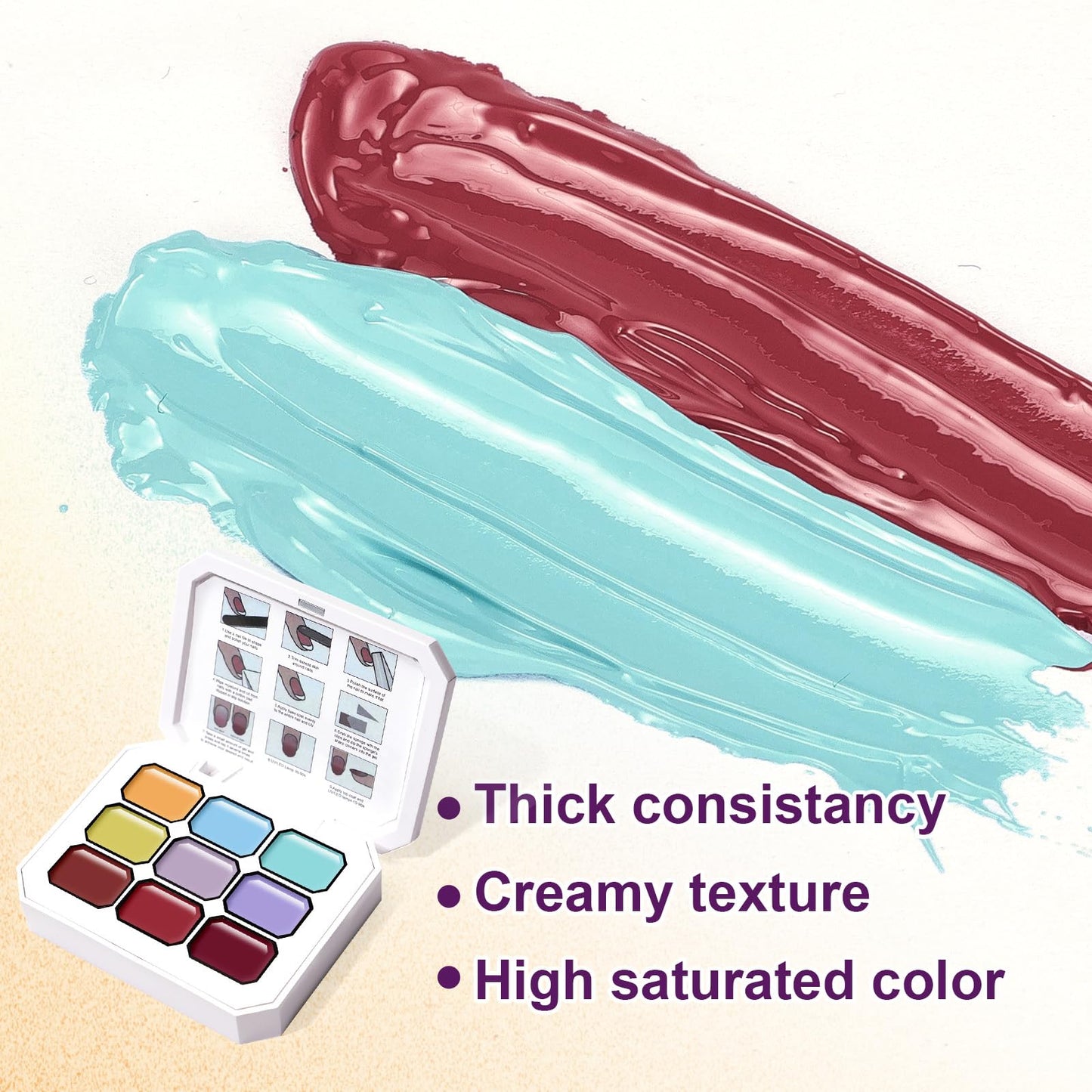 U-Shinein Gradient Painting Gel, 9 Colors Ombre Gel Nail Polish with Summer Blue Sponging for Pigment Pat Kit Aura Nails, French Manicure Soak of UV DIY Nail Art Beachside Candy