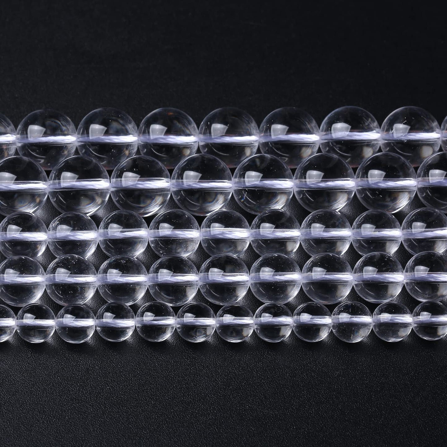 AAAAA Natural Clear White Crystal Quartz Beads Round Loose Spacer Beads for Jewelry Making DIY Bracelets Crystal Energy Healing Power Stone 60pcs 6mm 15 Inch