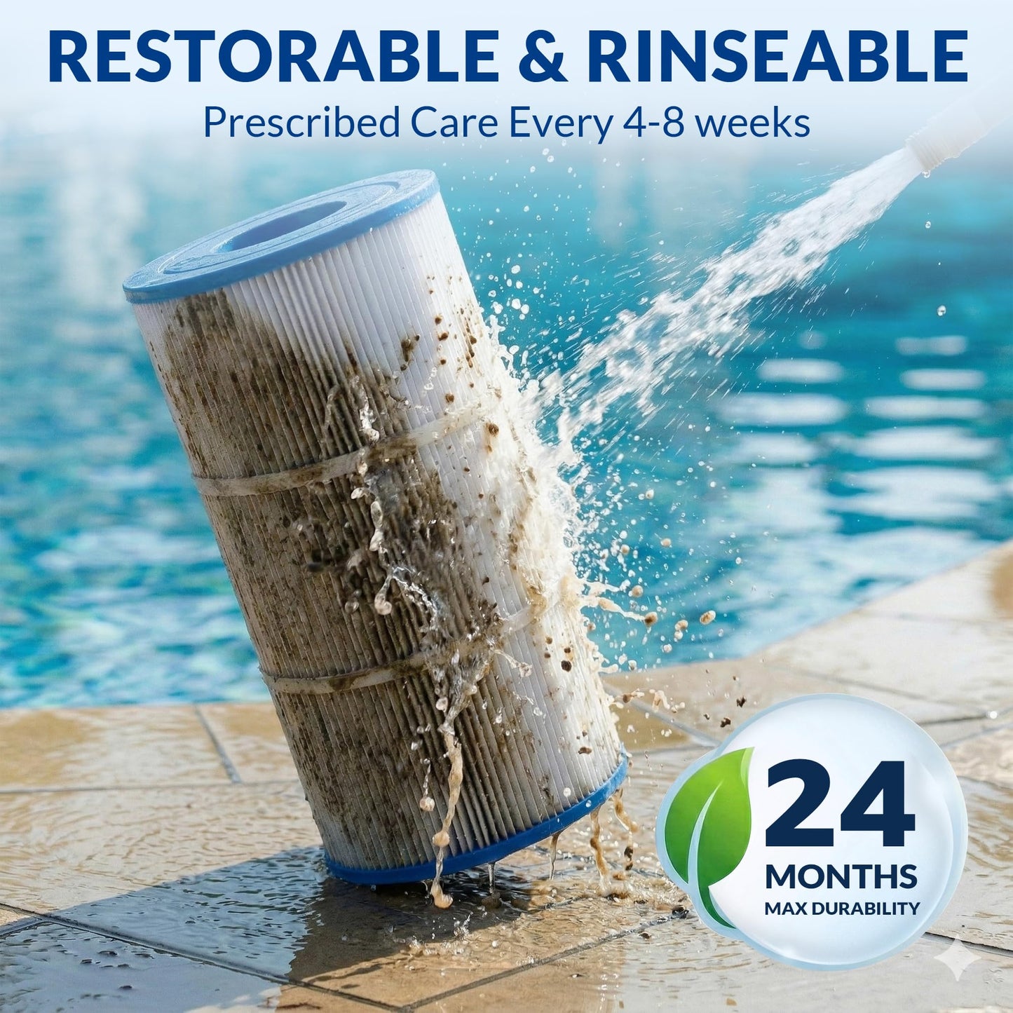 Swimara Pool Filter Cartridge, 5oz Trilobal Heavy-Duty Fabric, Ultra Series, Compatible with Hayward Star-Clear Plus C900 C751, Replacement for CX900RE CX760RE, PA90 PA76, 90 Sq. Ft. (8.9" Dia)