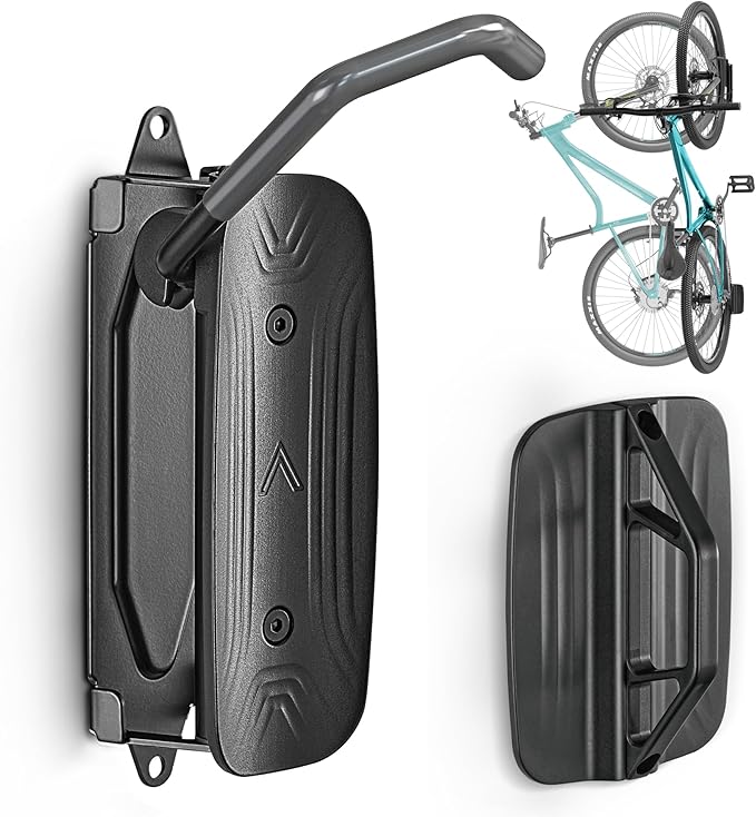 monTEK Swivel Bike Wall Mount â Garage Bike Hanger & Space-Saving Vertical Bike Rack for Garage & Apartment, Sturdy Bike Storage Hook Holds up to 66 lbs, Easy Installation & Scratch-Proof Design